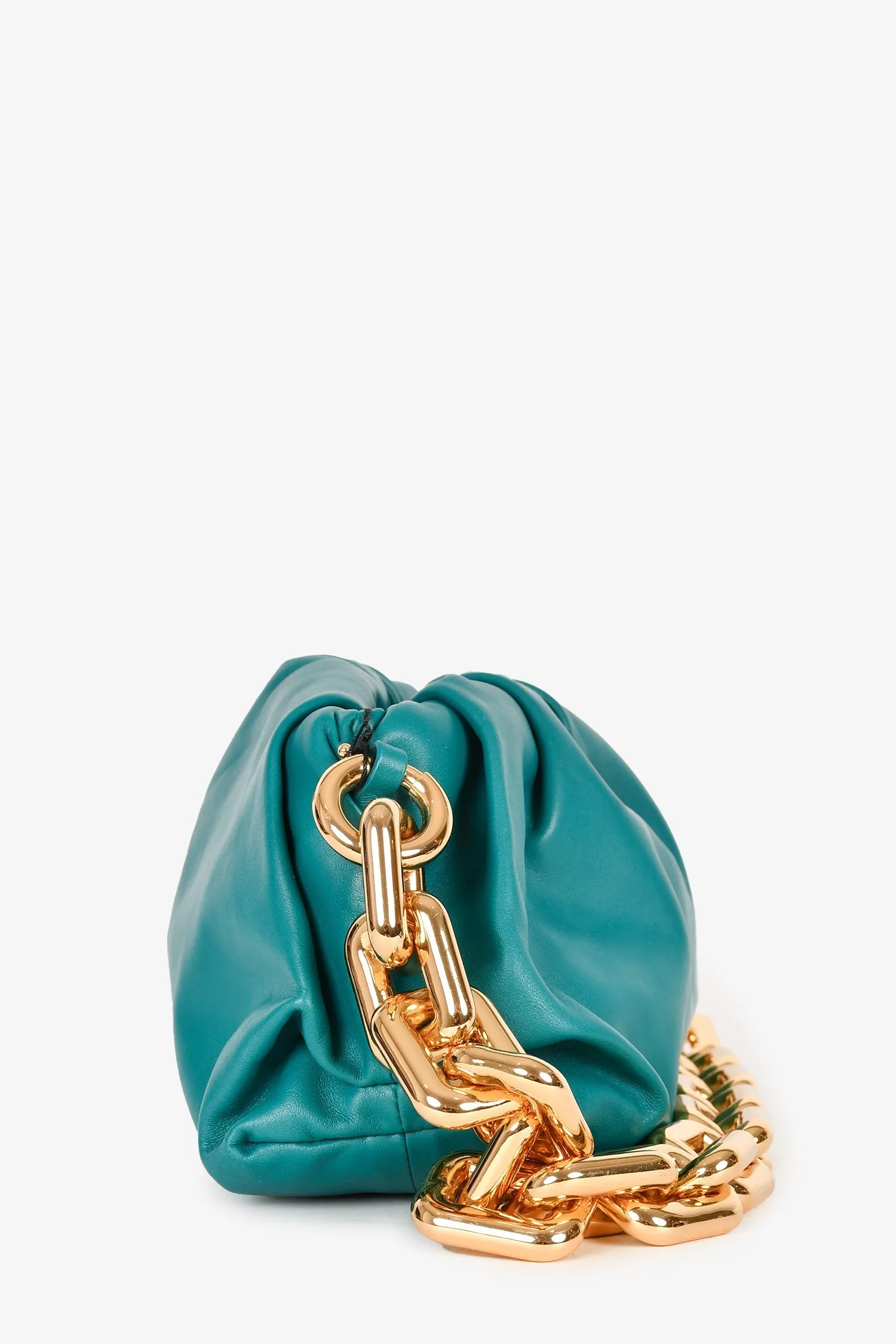 Bottega Veneta Teal Green 'The Chain Pouch' Clutch Shoulder Bag