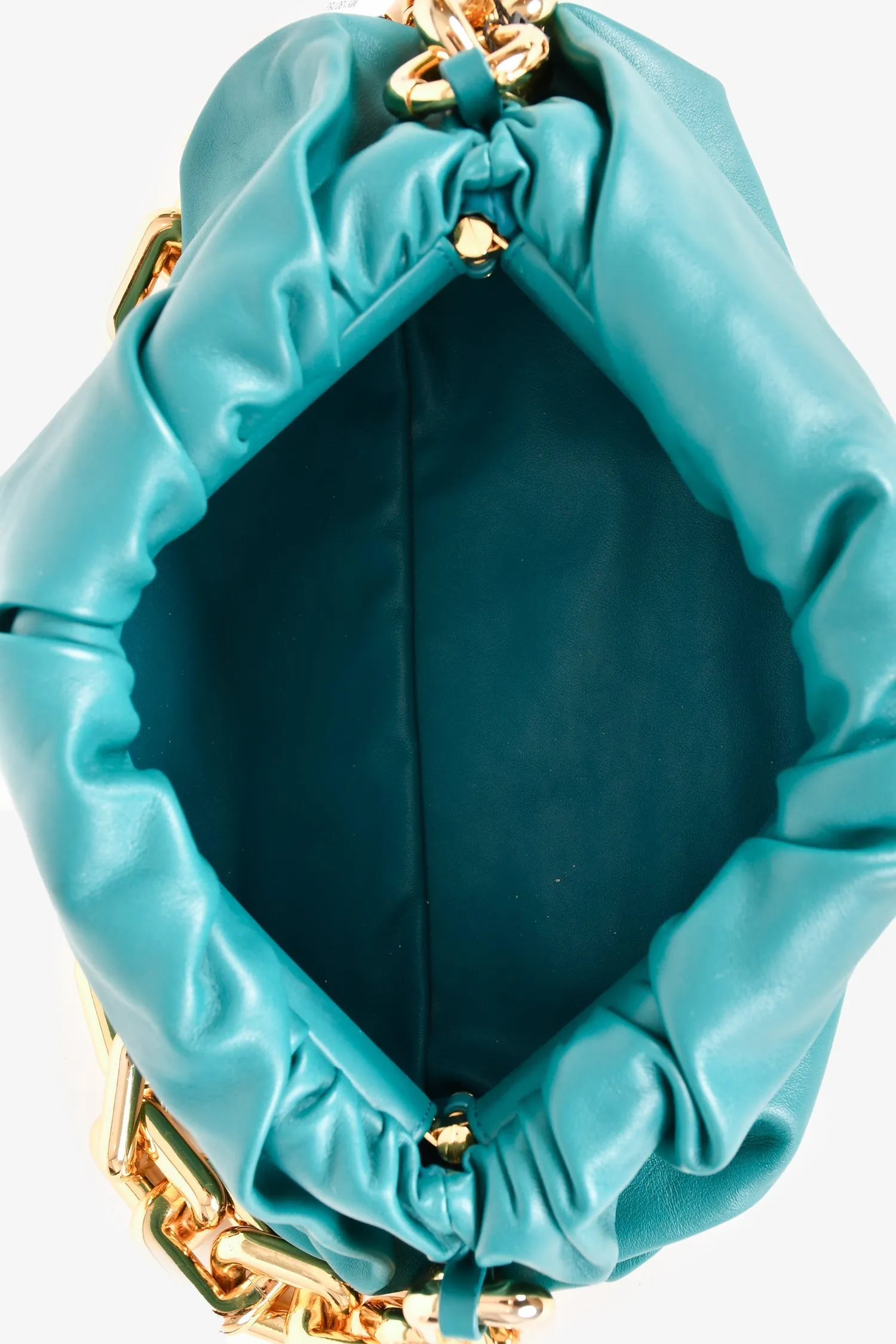 Bottega Veneta Teal Green 'The Chain Pouch' Clutch Shoulder Bag