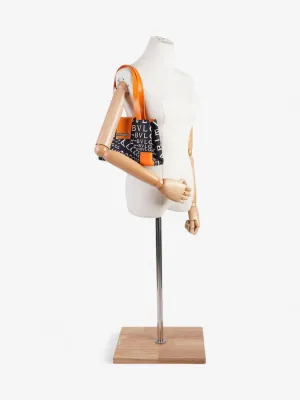 Bvlgari Logomania Shoulder Bag Black / Orange / White Fabric