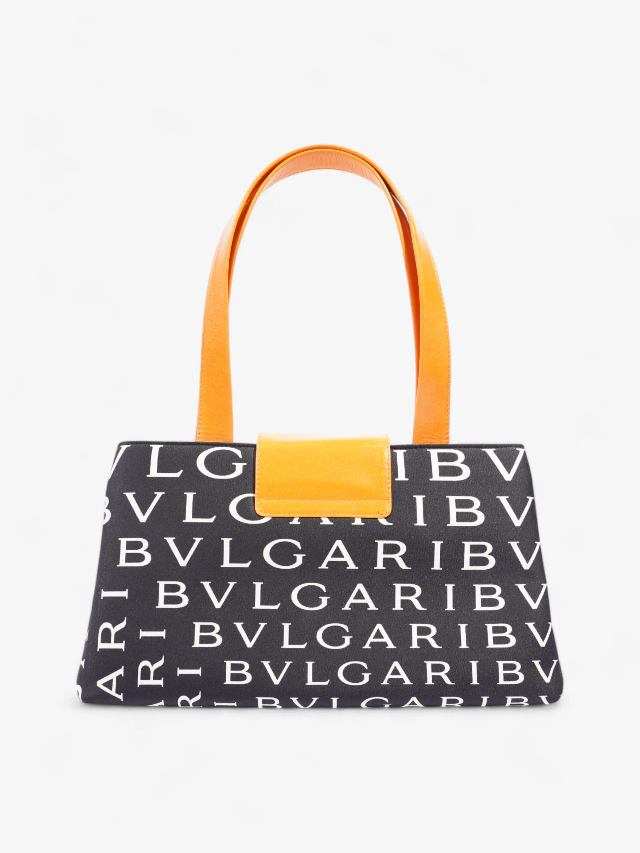 Bvlgari Logomania Shoulder Bag Black / Orange / White Fabric