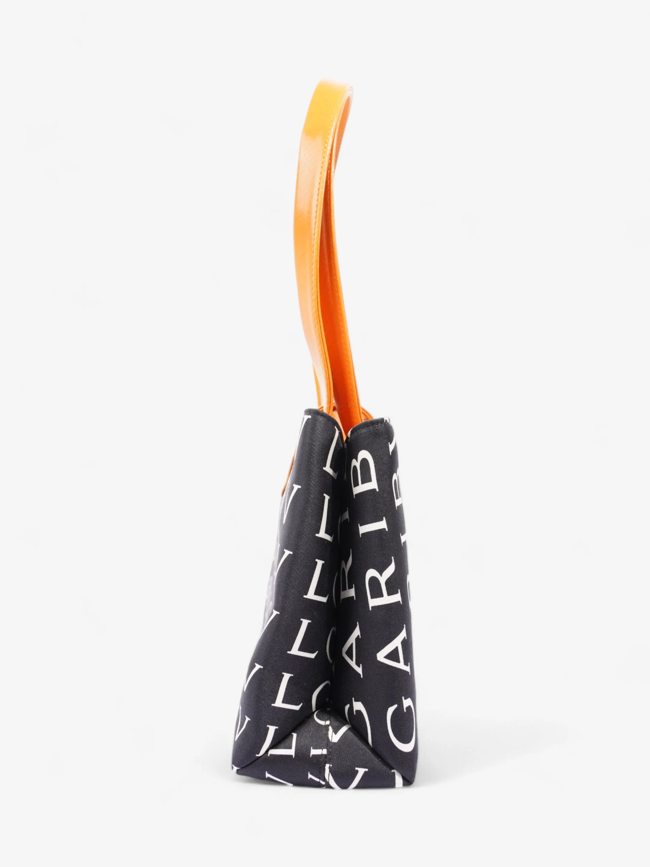 Bvlgari Logomania Shoulder Bag Black / Orange / White Fabric