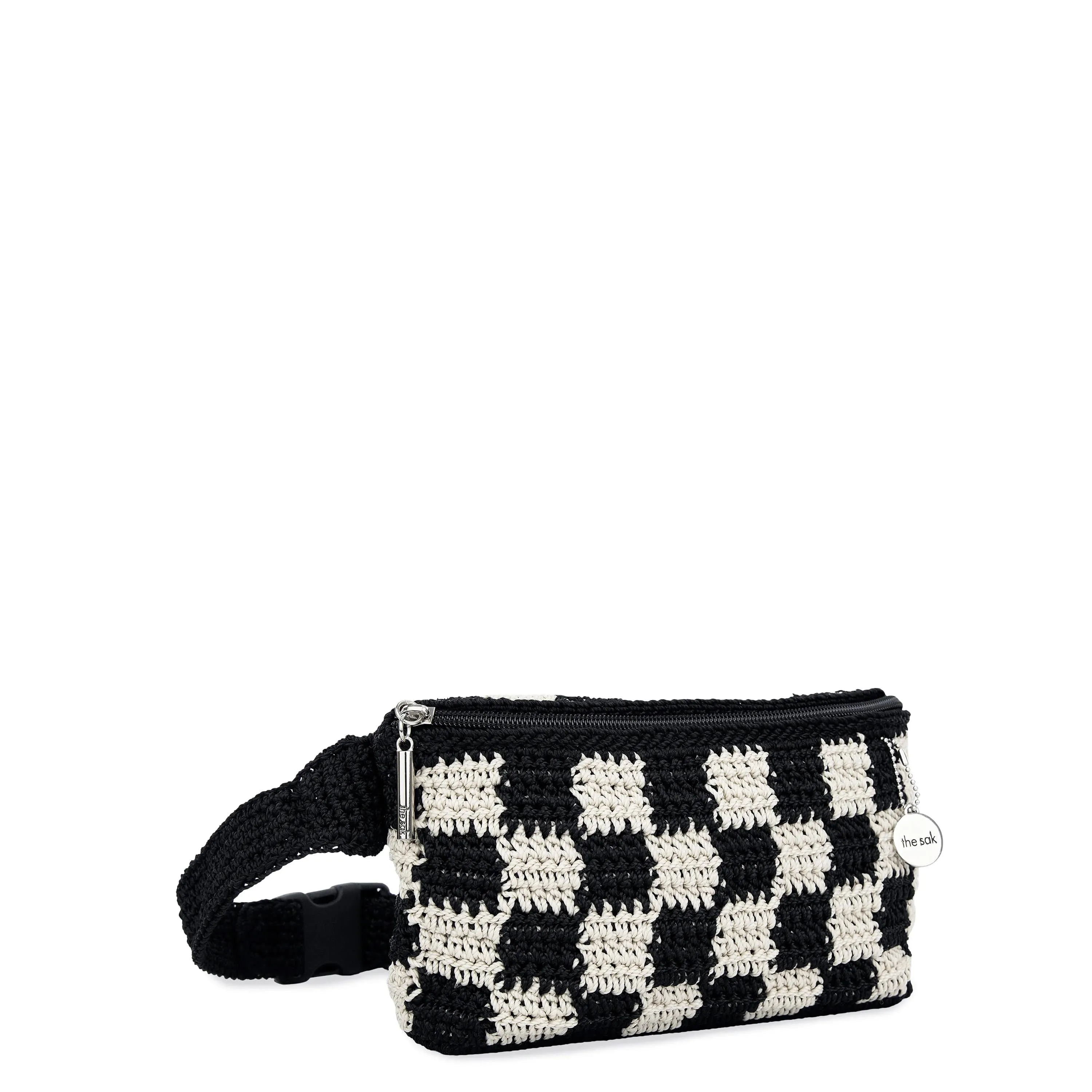 Caraway Small Belt Bag - Hand Crochet - Black Check