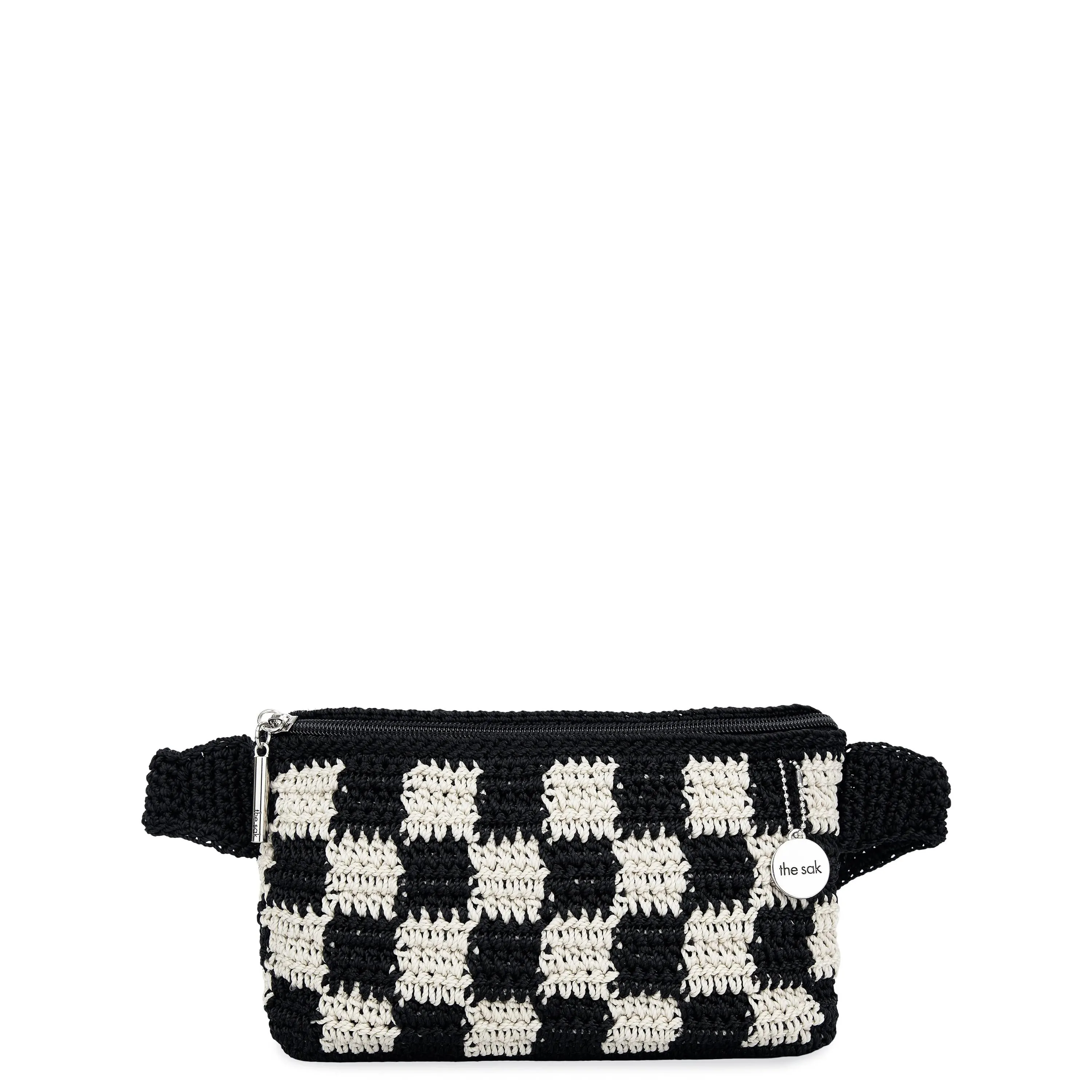 Caraway Small Belt Bag - Hand Crochet - Black Check