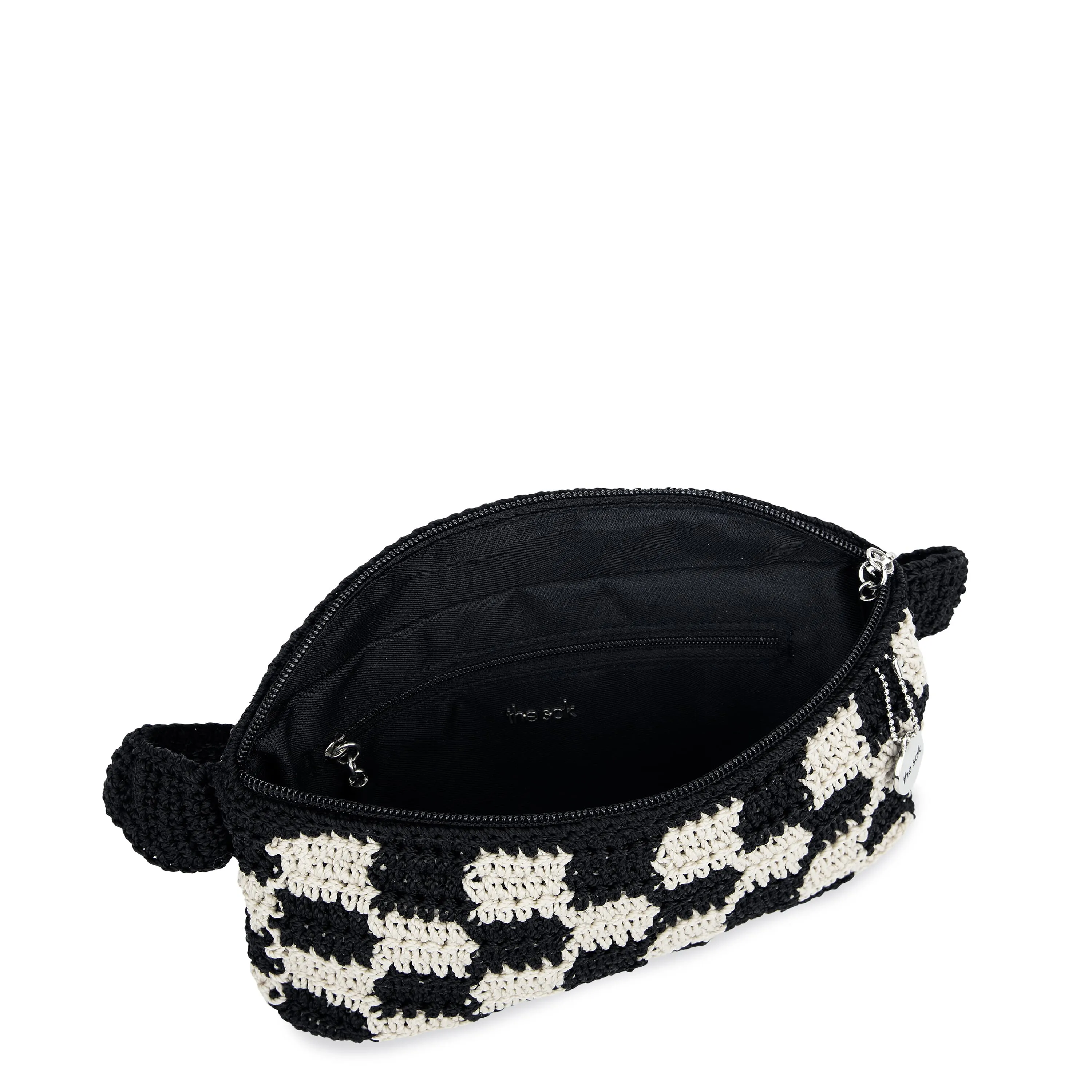 Caraway Small Belt Bag - Hand Crochet - Black Check