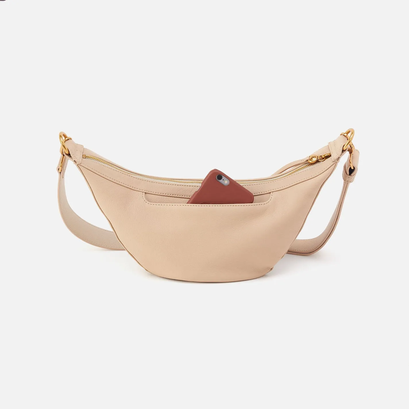 Carmen Sling In Pebbled Leather - Linen