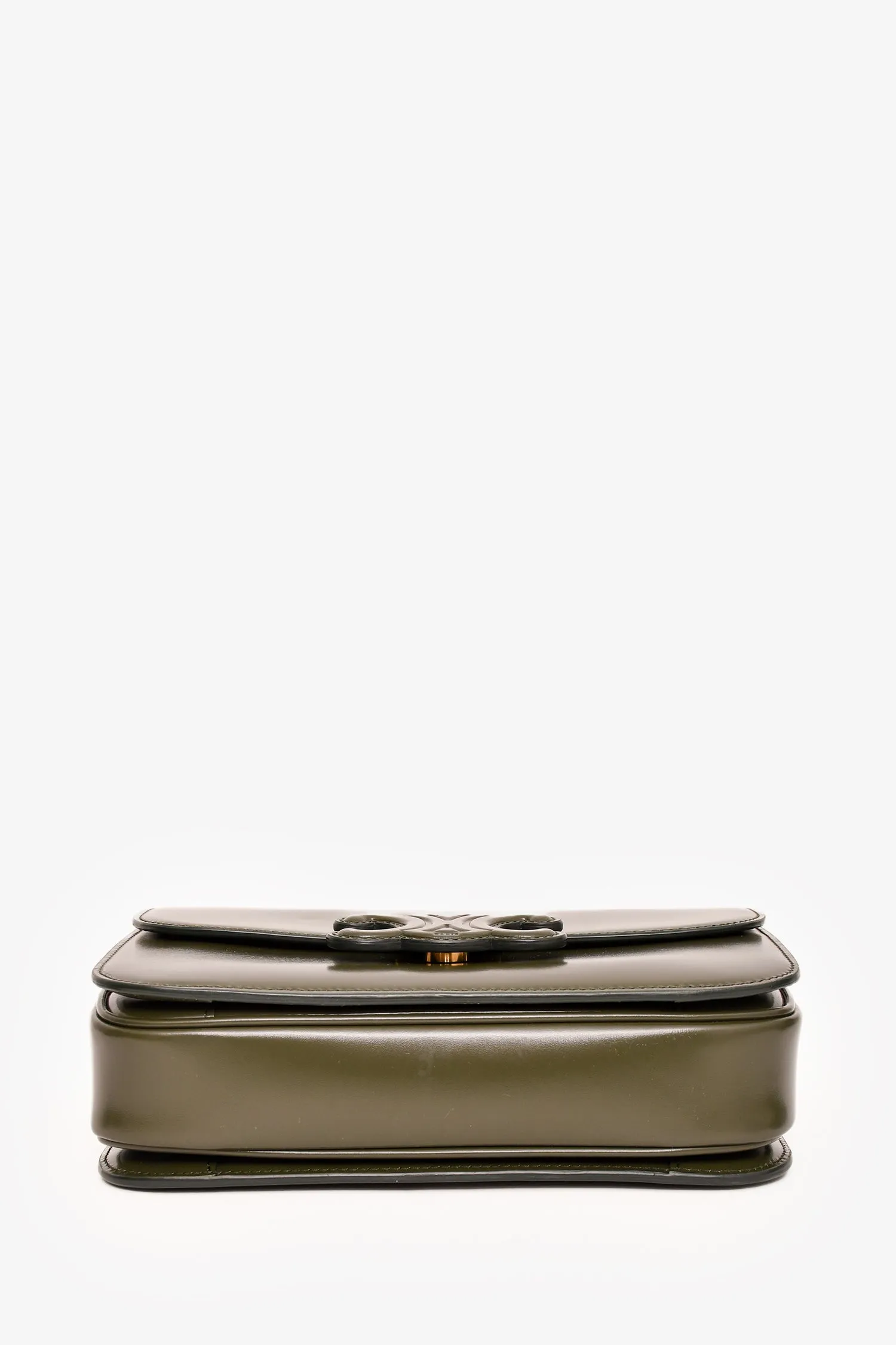 Celine 2022 Green Leather Classique Triomphe Shoulder Bag