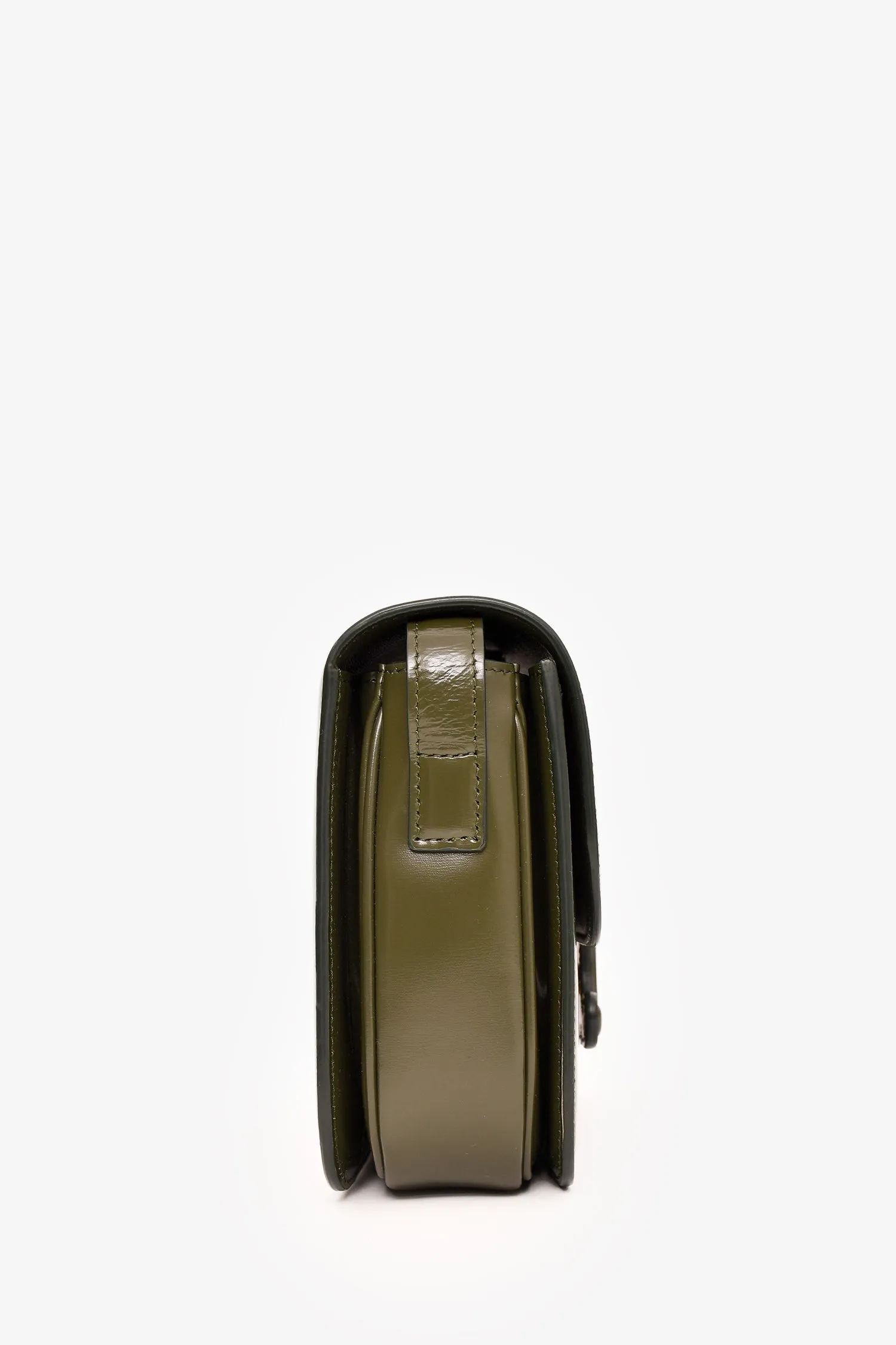 Celine 2022 Green Leather Classique Triomphe Shoulder Bag