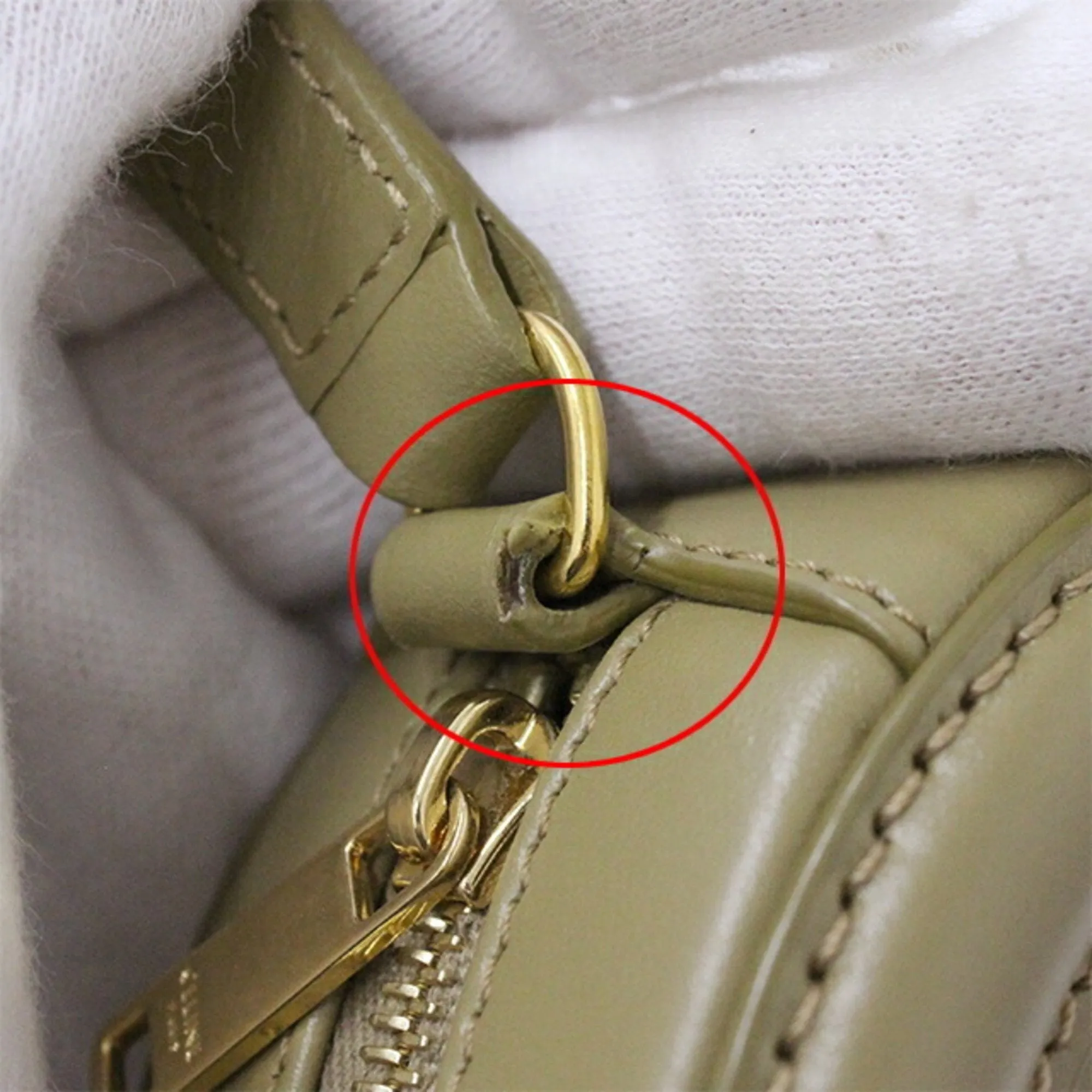 Celine Bag Women's Oval Perscuile Triomphe Shoulder Leather Olive