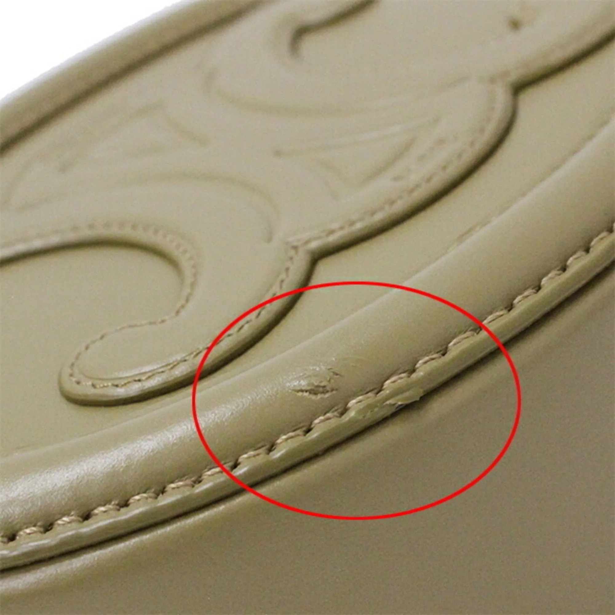 Celine Bag Women's Oval Perscuile Triomphe Shoulder Leather Olive