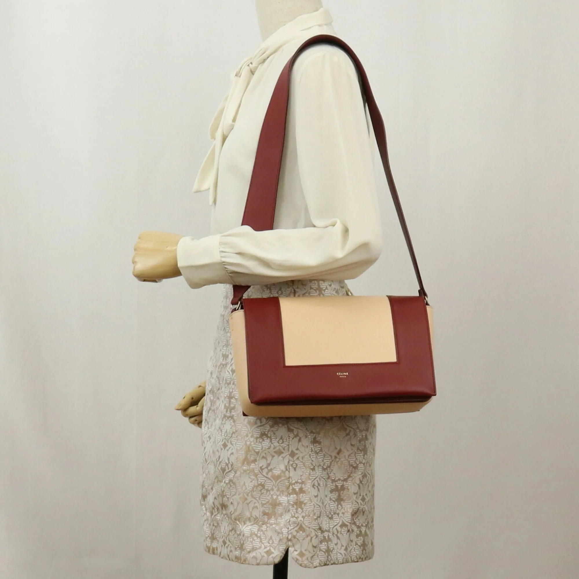 Celine Frame Shoulder 18026 3AQO 27RY Calf Women's