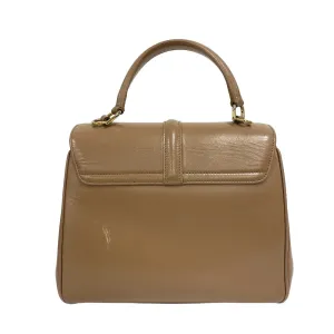 CELINE Handbag leather beige 2WAY Shoulder Bag 16 Says Small Women Used