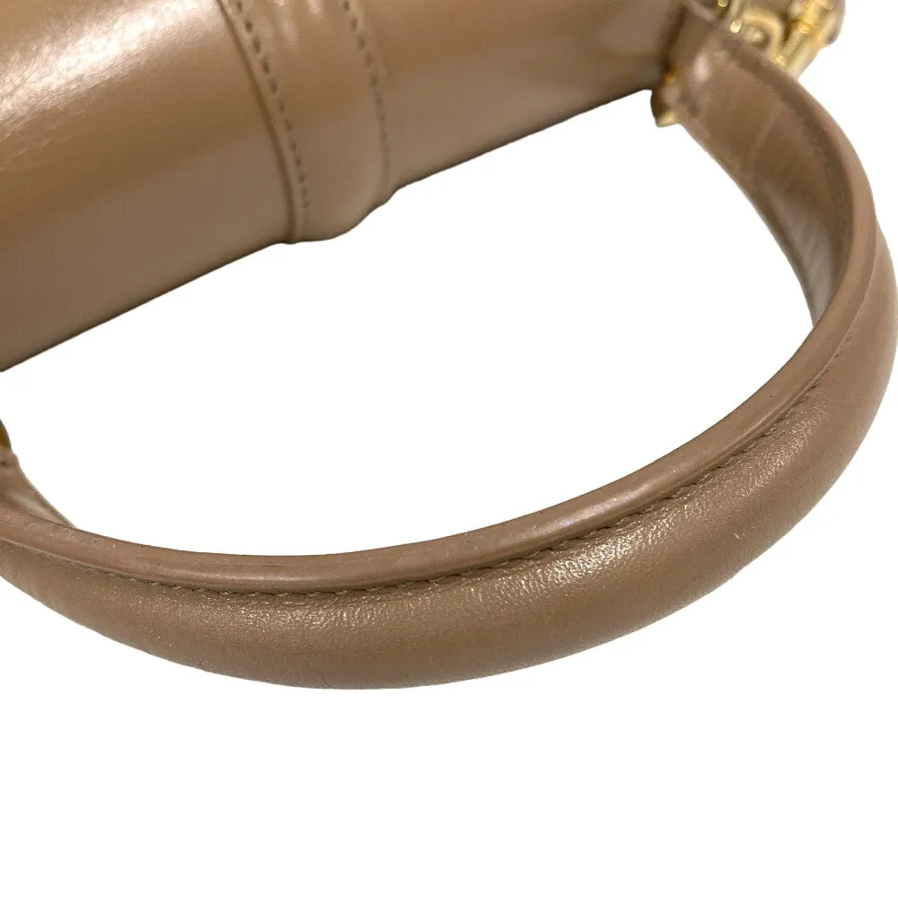 CELINE Handbag leather beige 2WAY Shoulder Bag 16 Says Small Women Used