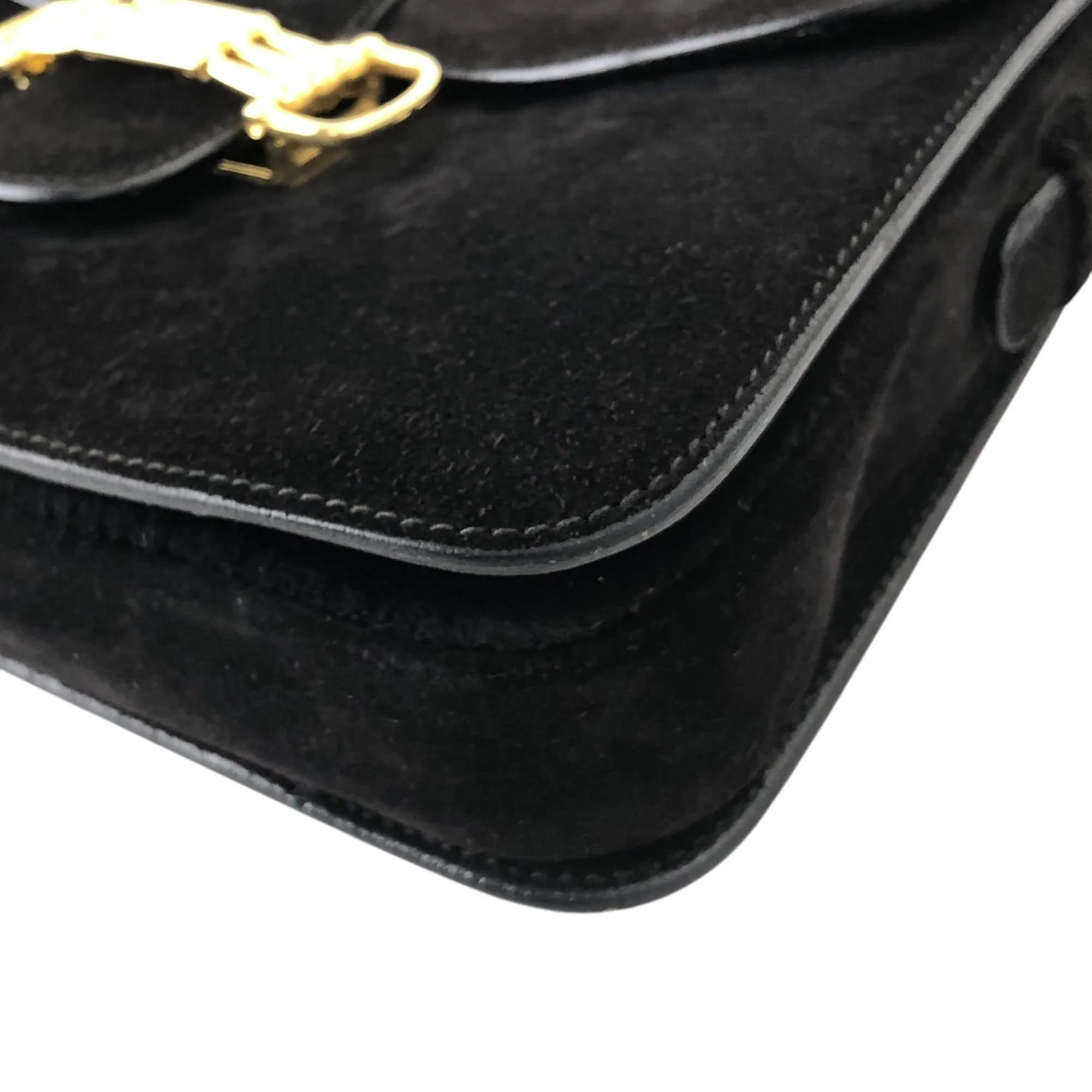 CELINE Horse Bit Shoulder bag Black Vintage yffeiu