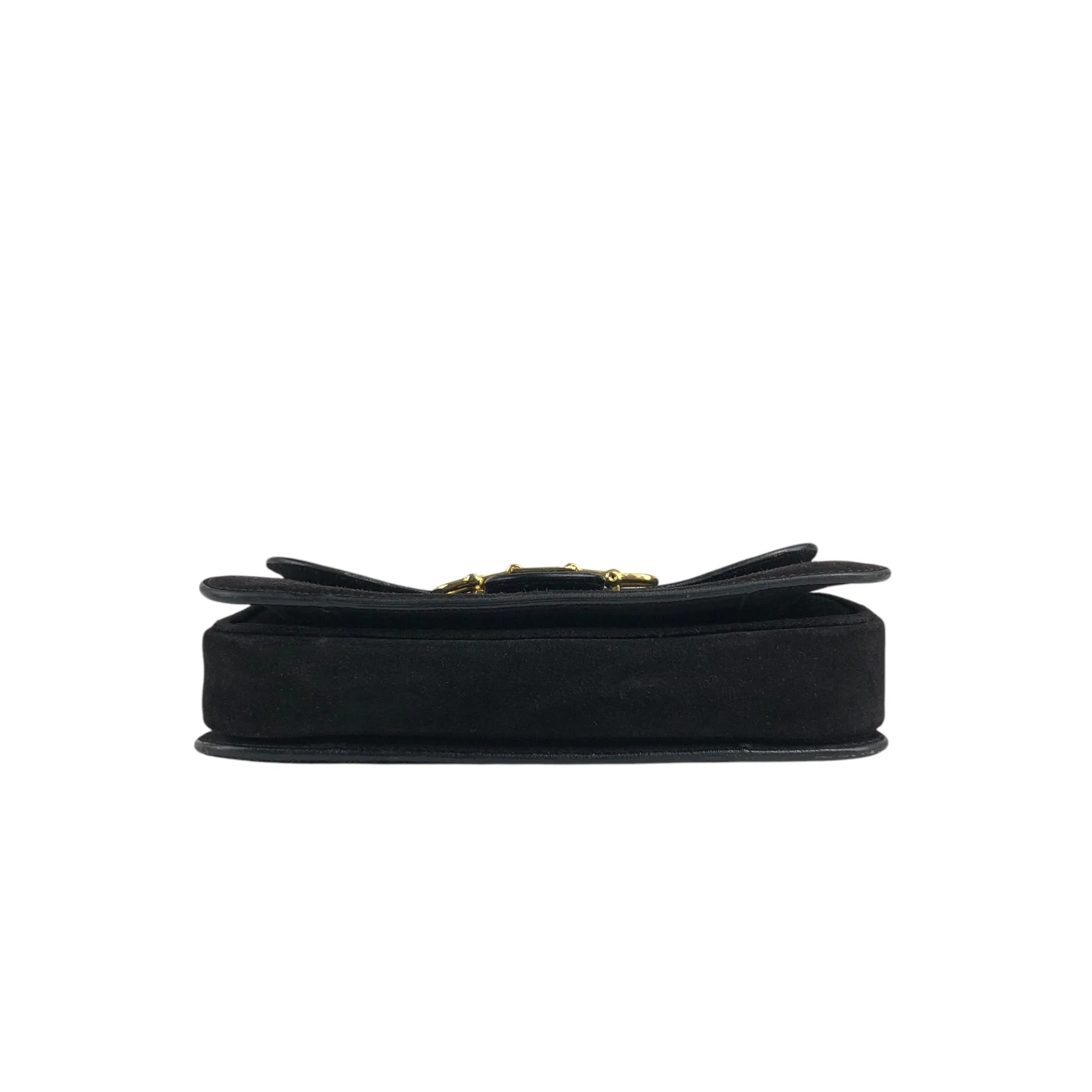 CELINE Horse Bit Shoulder bag Black Vintage yffeiu