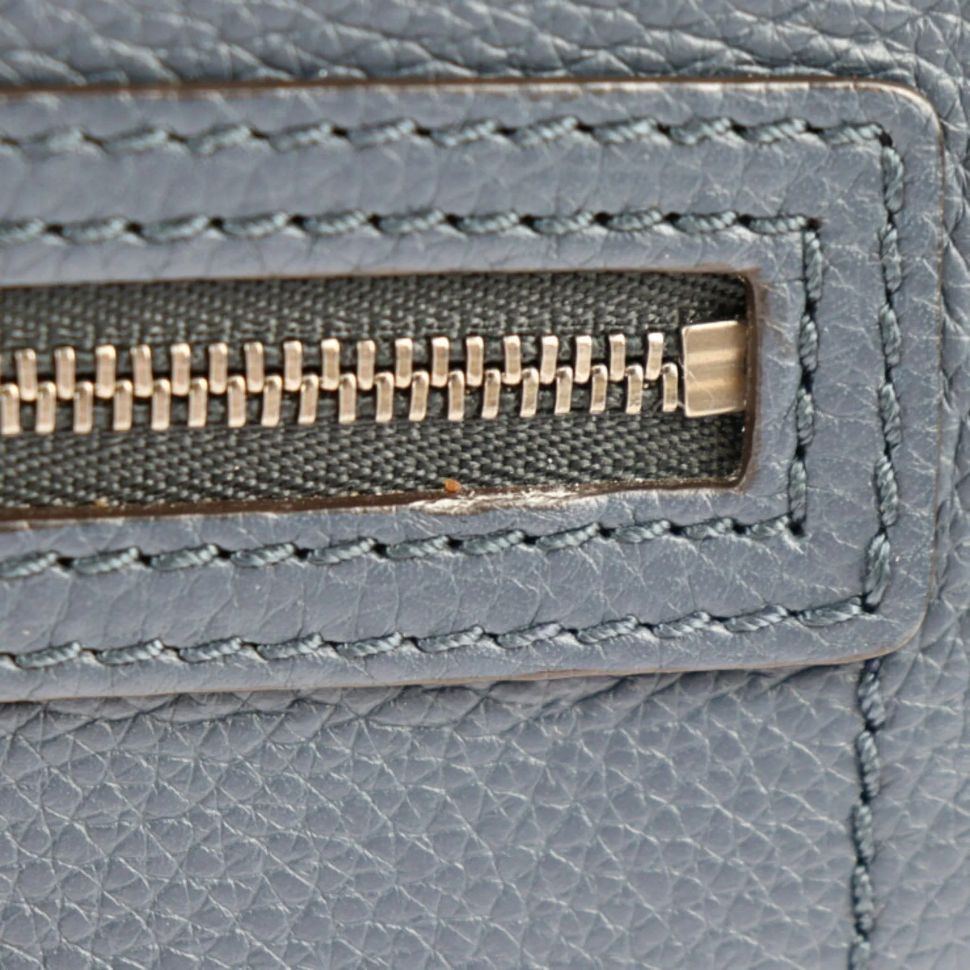 Celine Luggage Nano Shopper Handbag 168243 Leather Navy Silver Hardware 2WAY Shoulder Bag