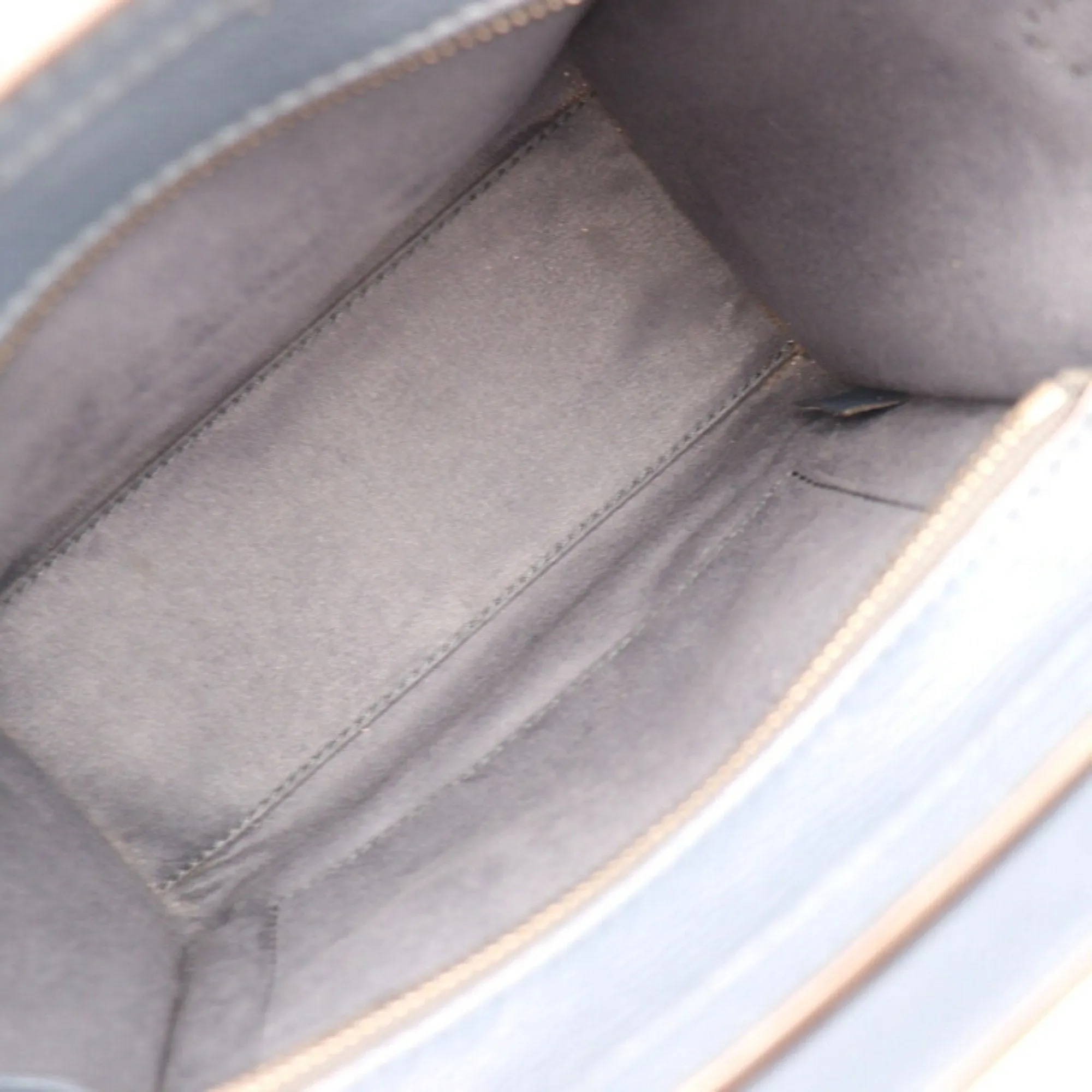 Celine Luggage Nano Shopper Handbag 168243 Leather Navy Silver Hardware 2WAY Shoulder Bag