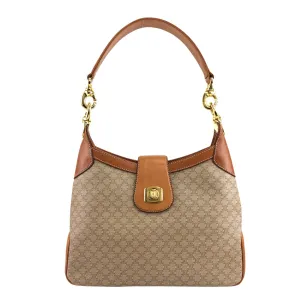 CELINE Macadam Blason Turn Lock Shoulder bag Hobobag Beige Vintage jniidp