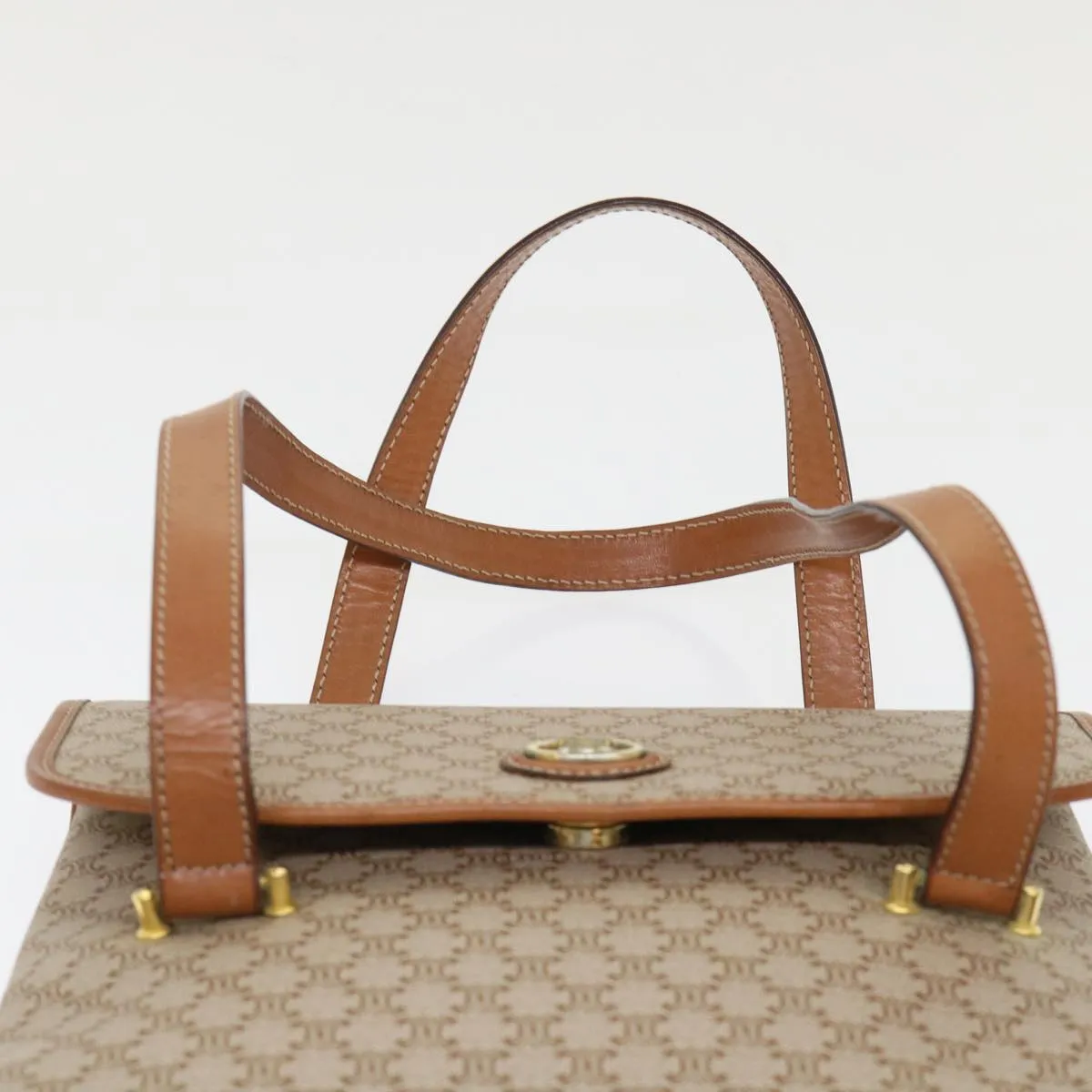 Celine Macadam Canvas Shoulder Bag Beige  fm2486