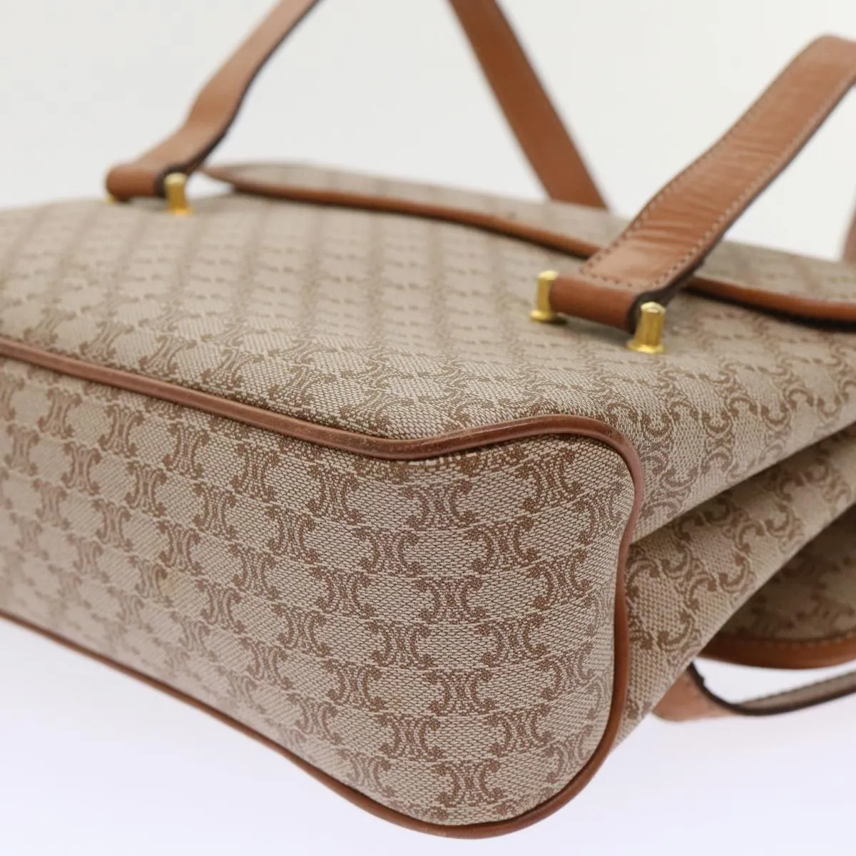Celine Macadam Canvas Shoulder Bag Beige  fm2486