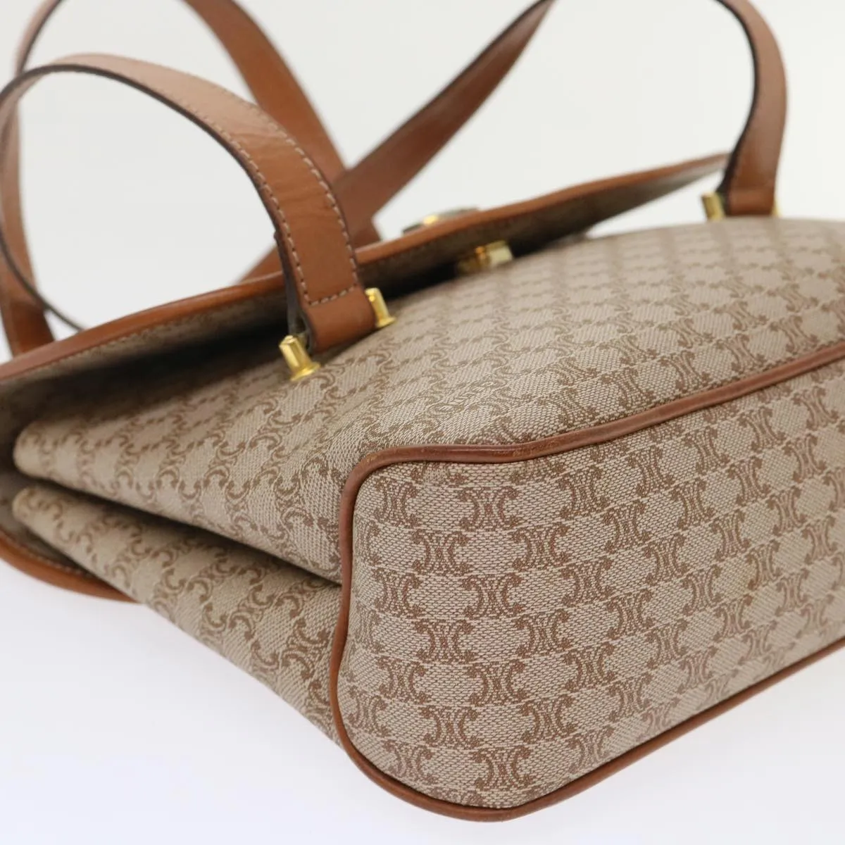Celine Macadam Canvas Shoulder Bag Beige  fm2486