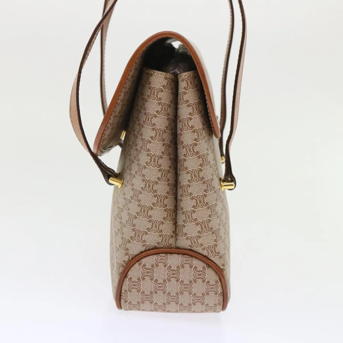 Celine Macadam Canvas Shoulder Bag Beige  fm2486
