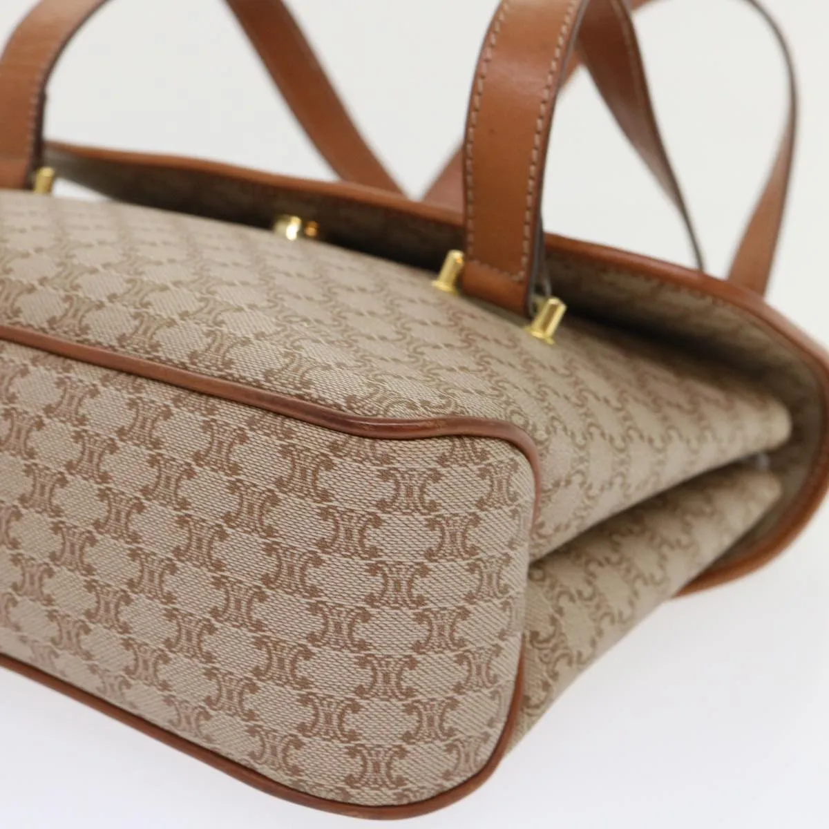 Celine Macadam Canvas Shoulder Bag Beige  fm2486