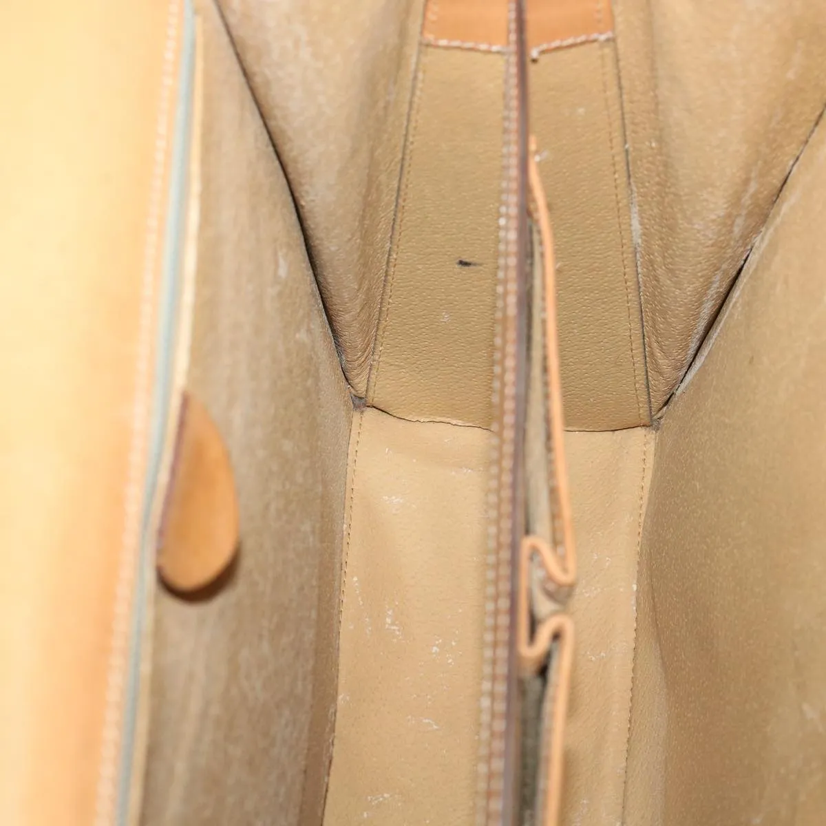 Celine Macadam Canvas Shoulder Bag PVC Leather Brown Beige  39943