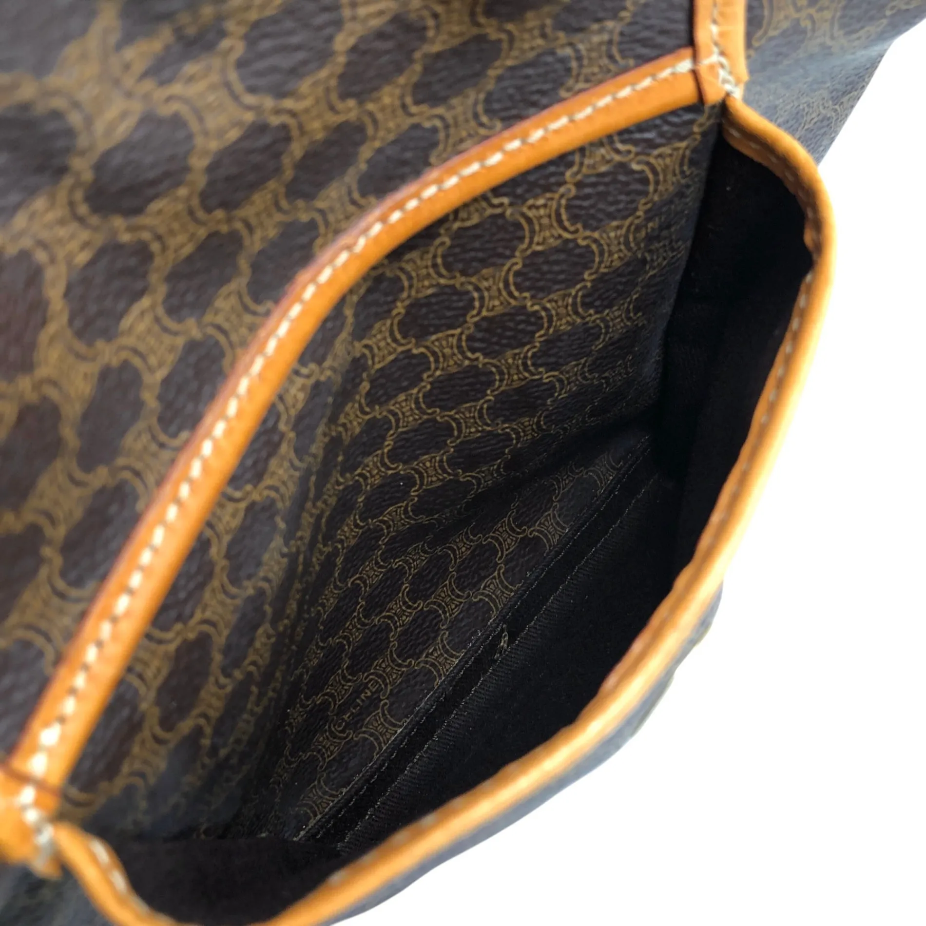 CELINE Macadam Shoulder bag Brown Vintage f23gdx
