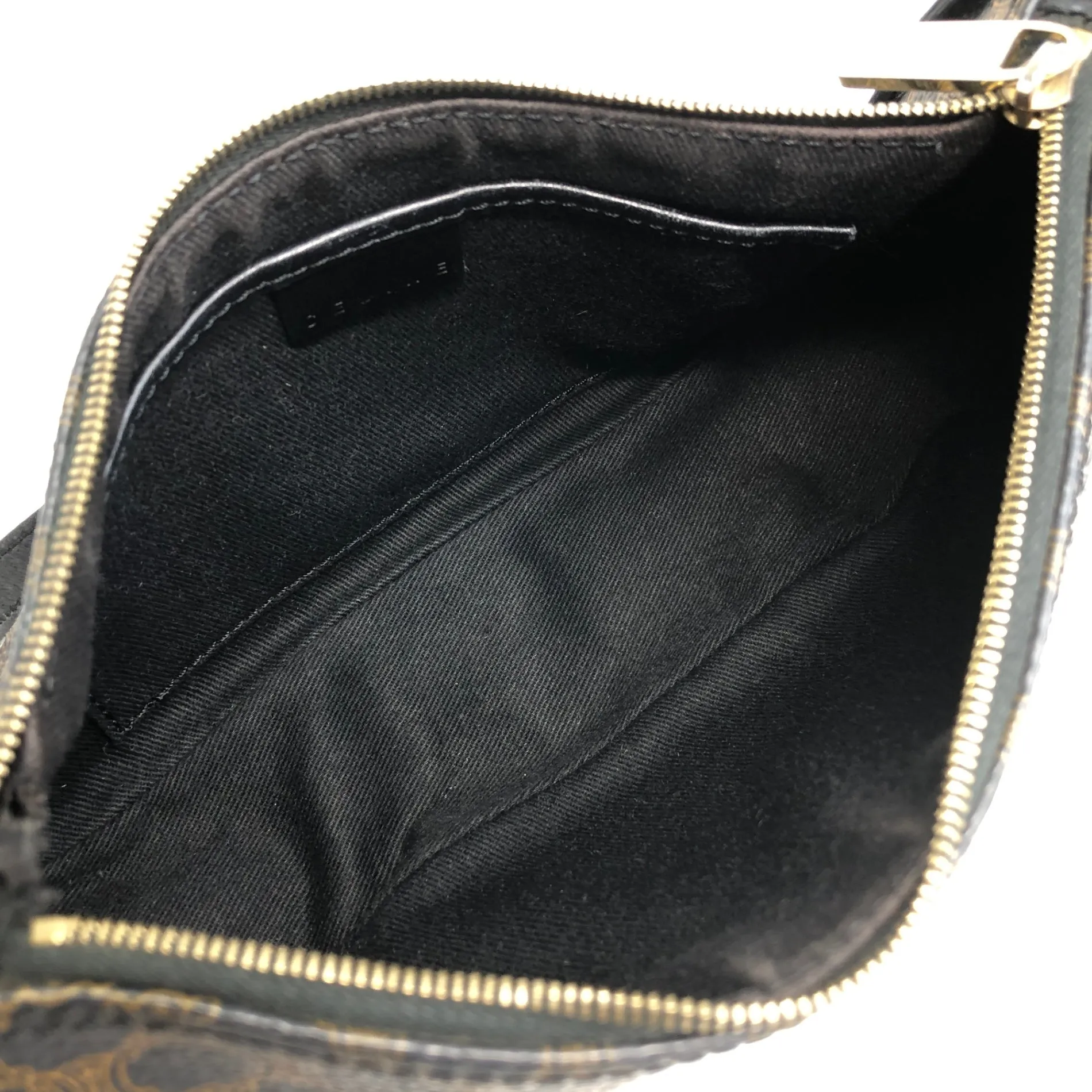 CELINE Macadam Shoulder bag Hobobag Black Vintage ru757b