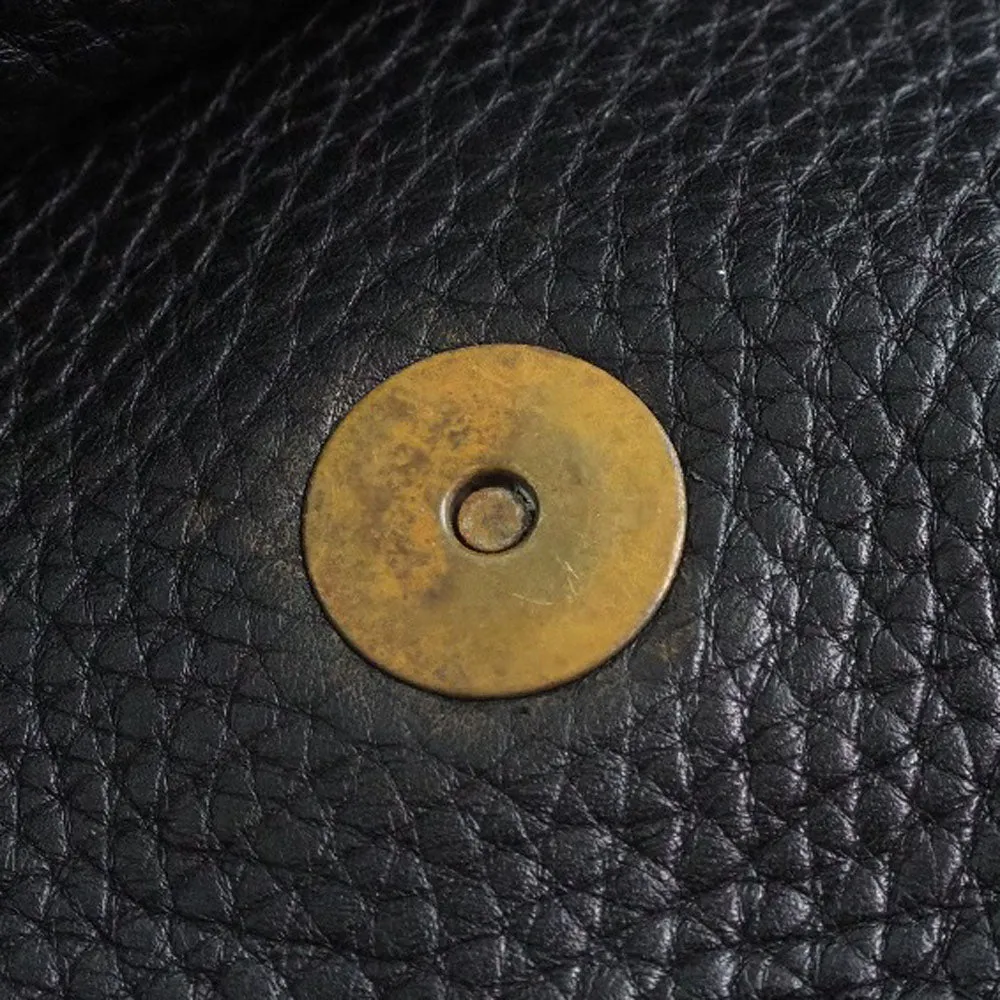 CELINE Shoulder Bag Calfskin black Women Used