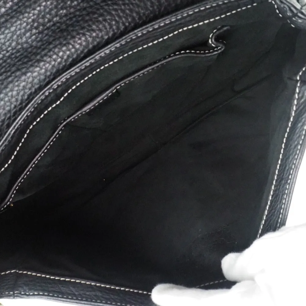 CELINE Shoulder Bag Calfskin black Women Used