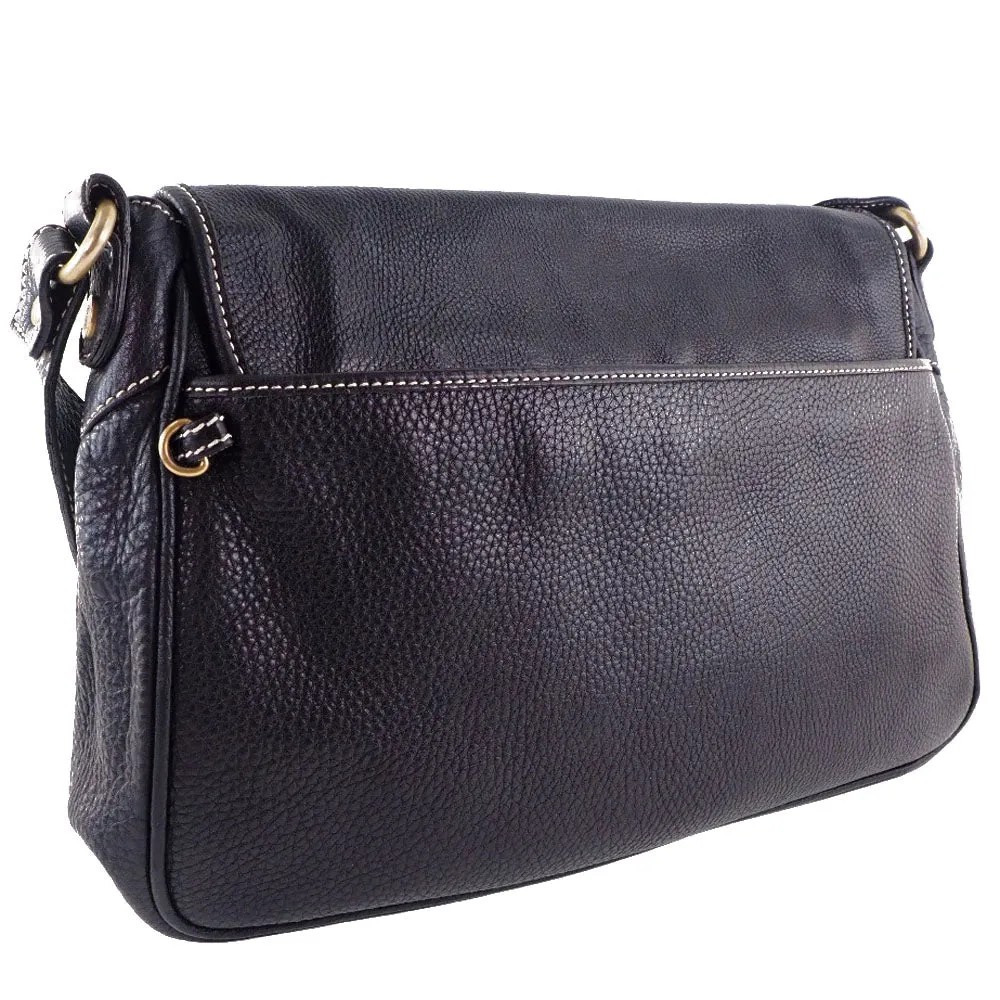 CELINE Shoulder Bag Calfskin black Women Used