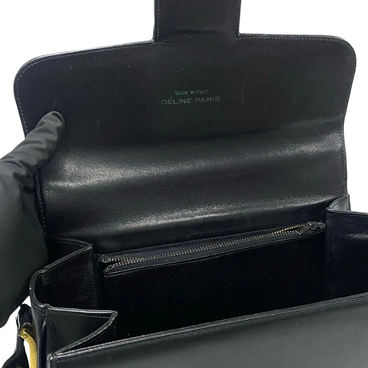 CELINE Shoulder Bag Calfskin black