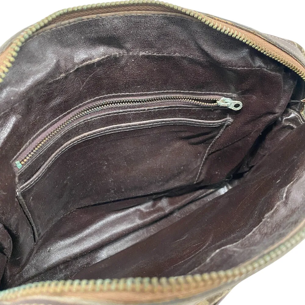 CELINE Shoulder Bag Canvas, Leather Brown Sulky C Carriage Pattern