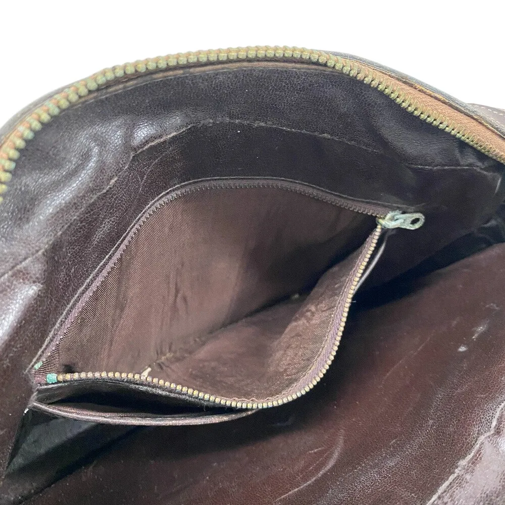 CELINE Shoulder Bag Canvas, Leather Brown Sulky C Carriage Pattern