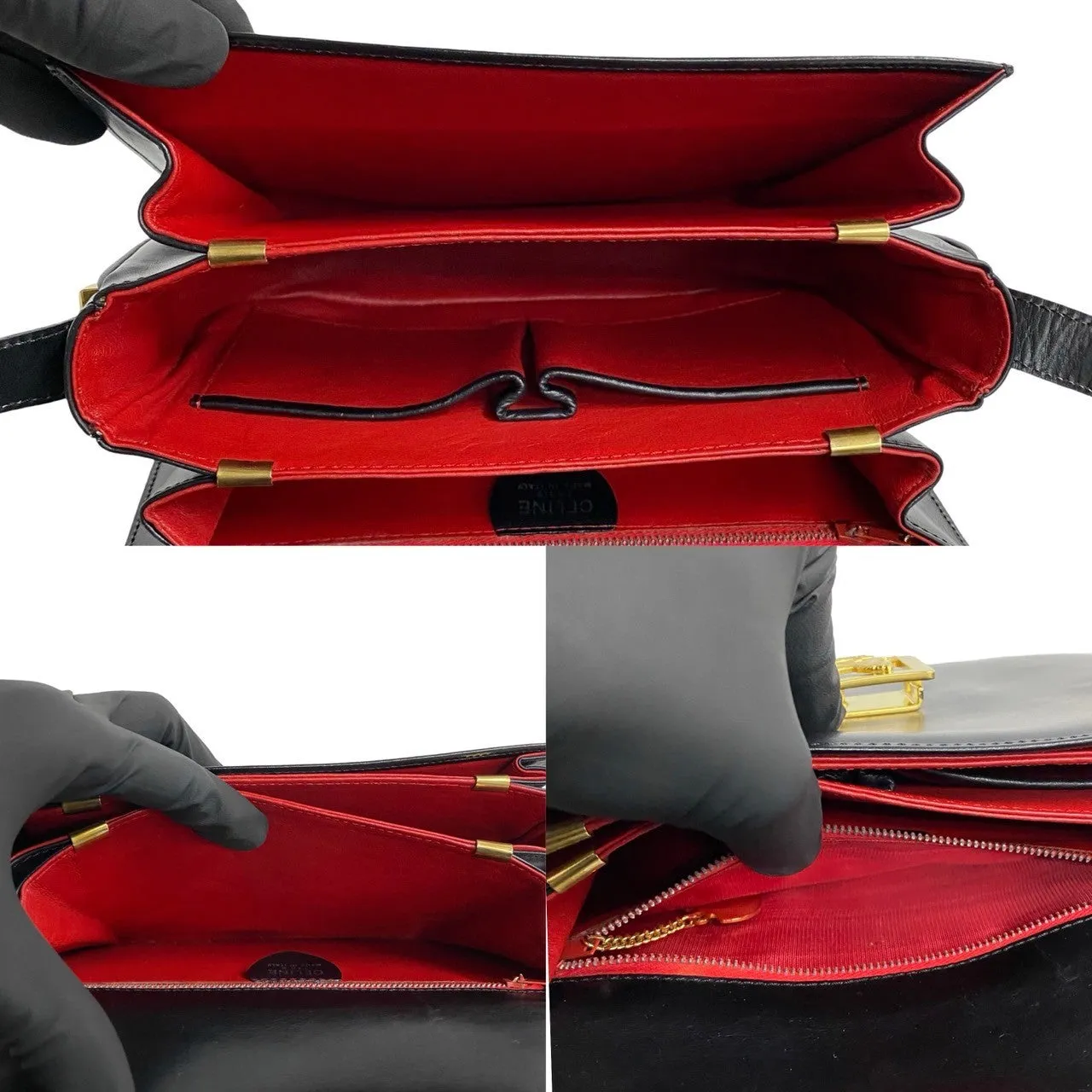 CELINE Shoulder Bag leather black