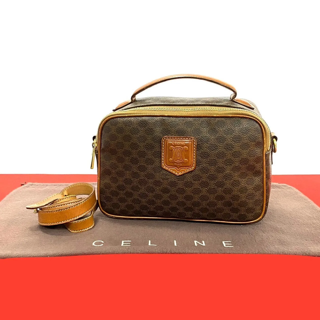 CELINE Shoulder Bag leather Brown