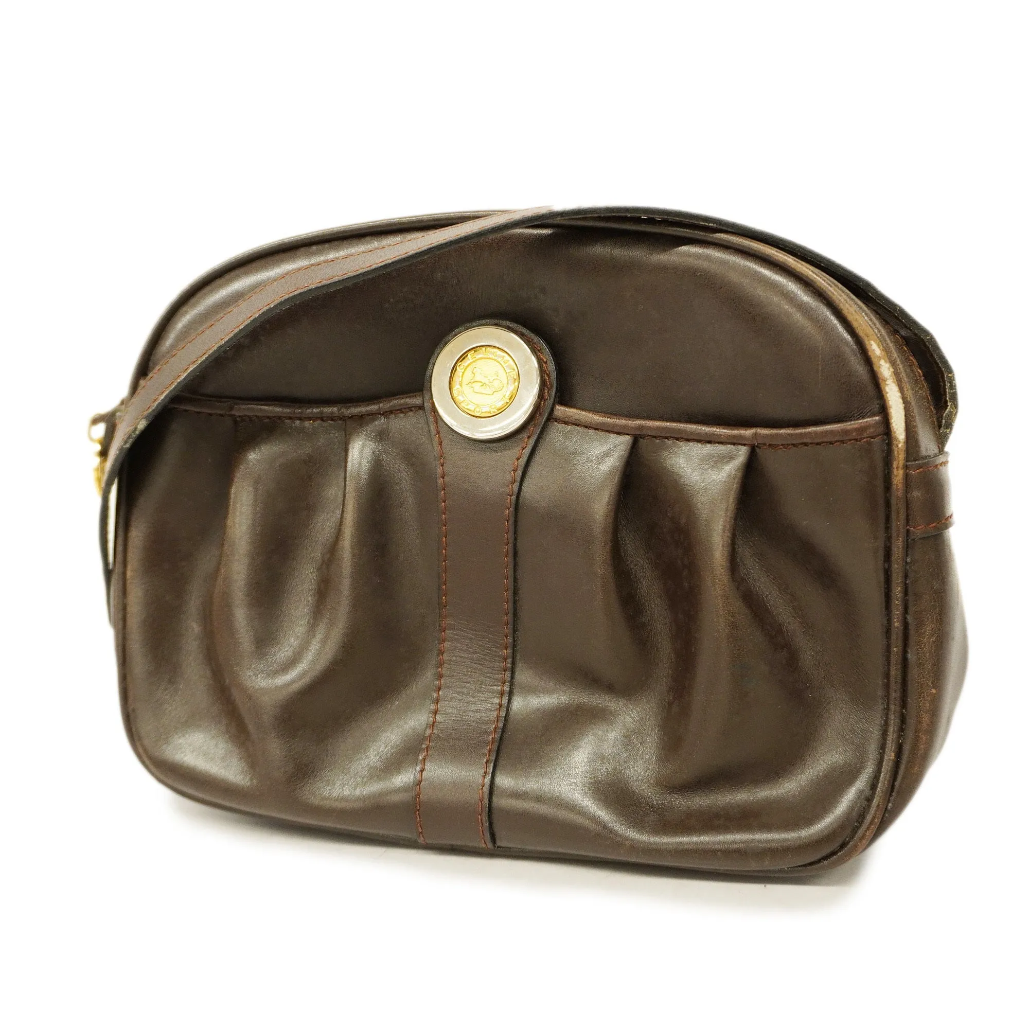 Celine  Shoulder Bag Women's Leather Shoulder Bag Brown