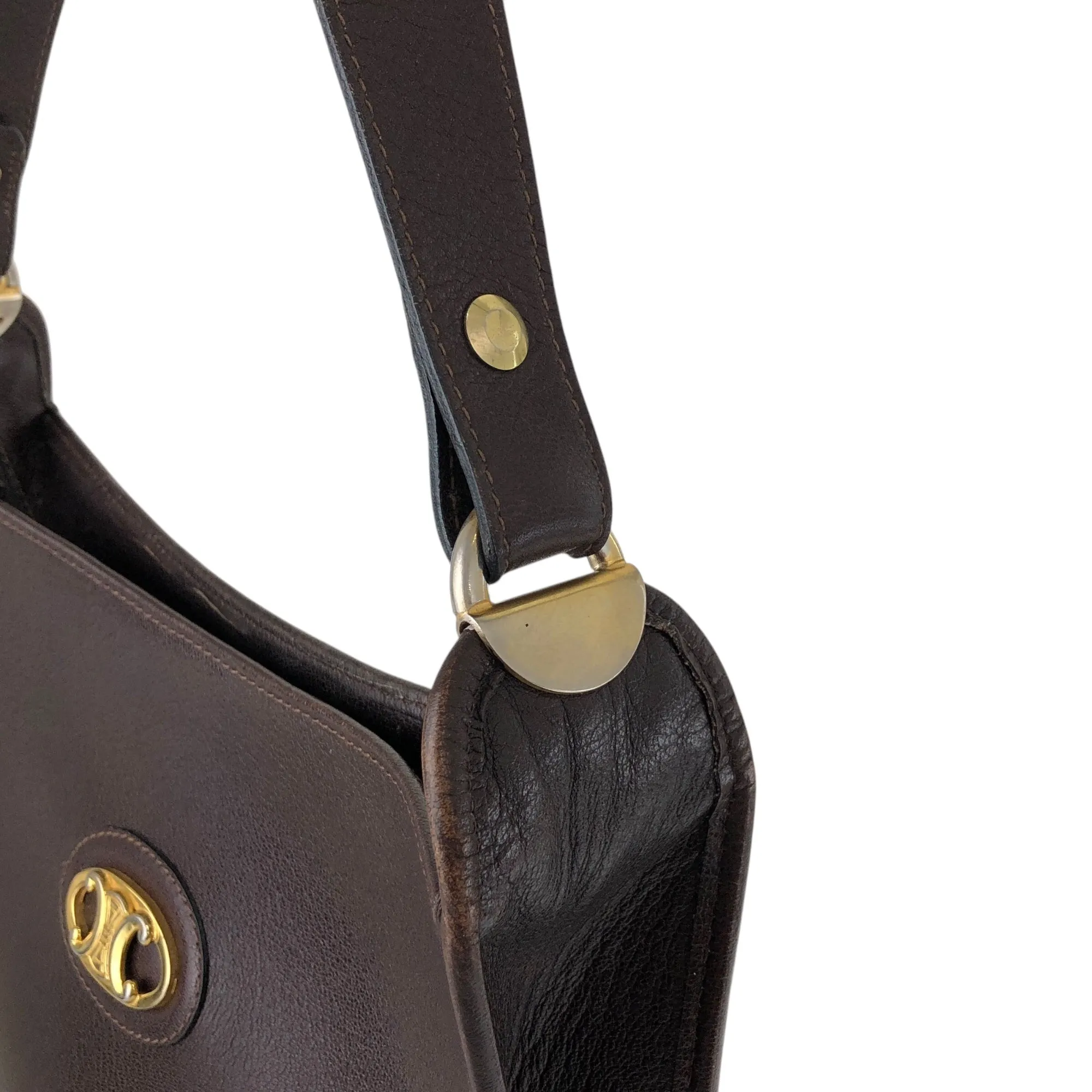 CELINE Triomphe Shoulder bag Brown Vintage n5nm5m