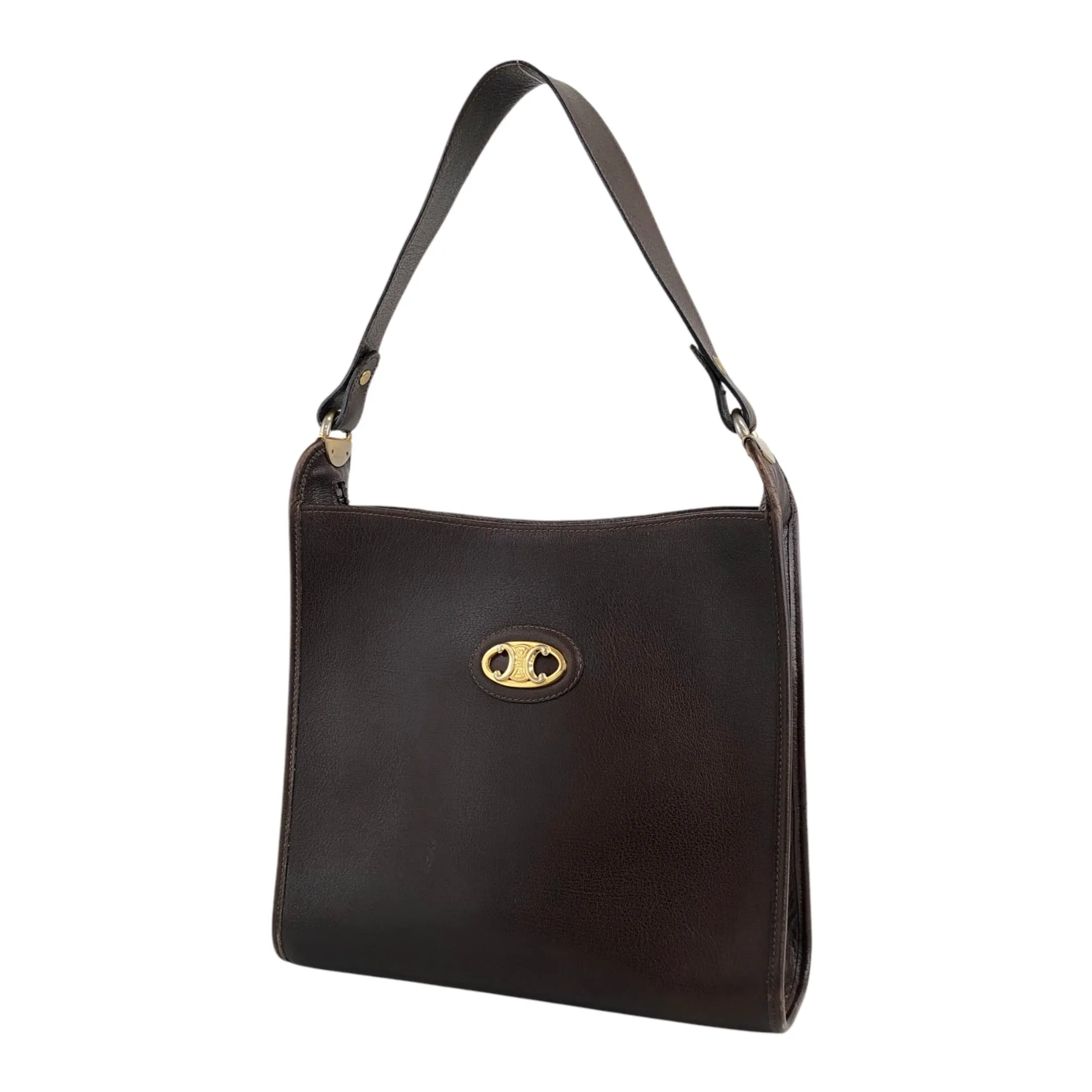 CELINE Triomphe Shoulder bag Brown Vintage n5nm5m
