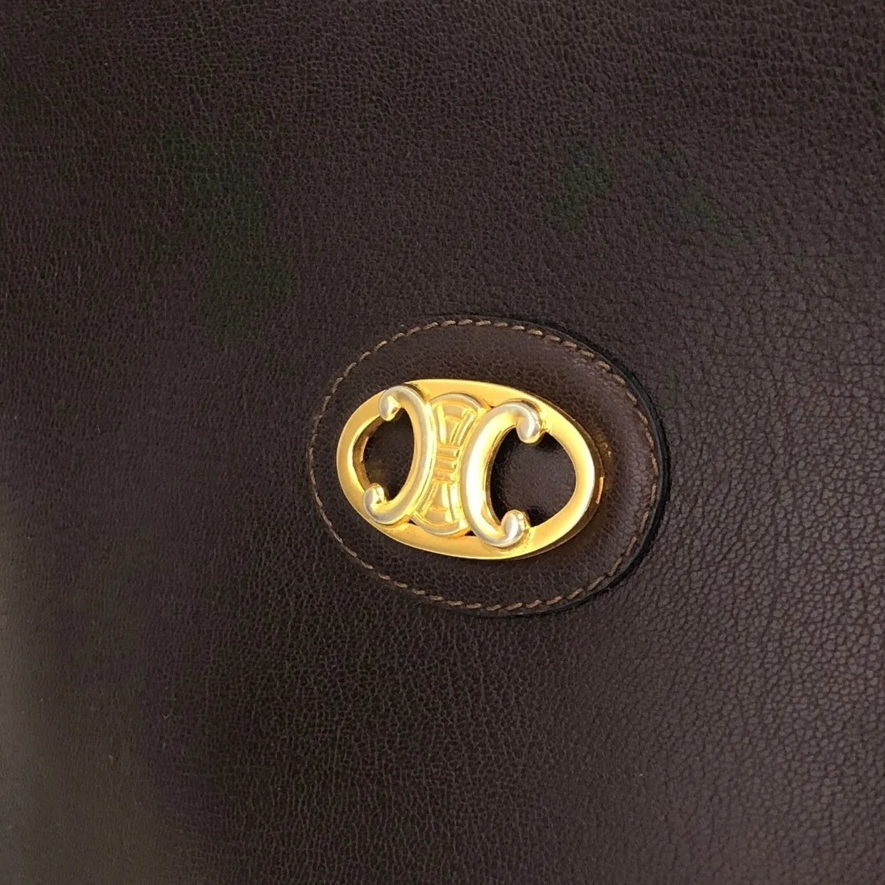 CELINE Triomphe Shoulder bag Brown Vintage n5nm5m