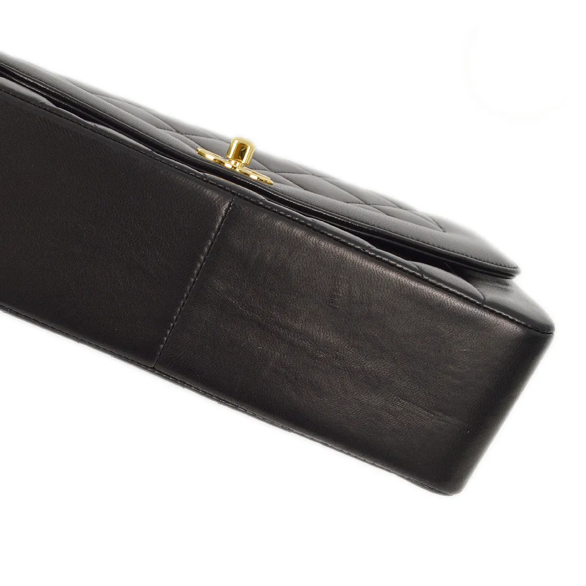 Chanel 1991-1994 Black Lambskin Medium Diana Shoulder Bag