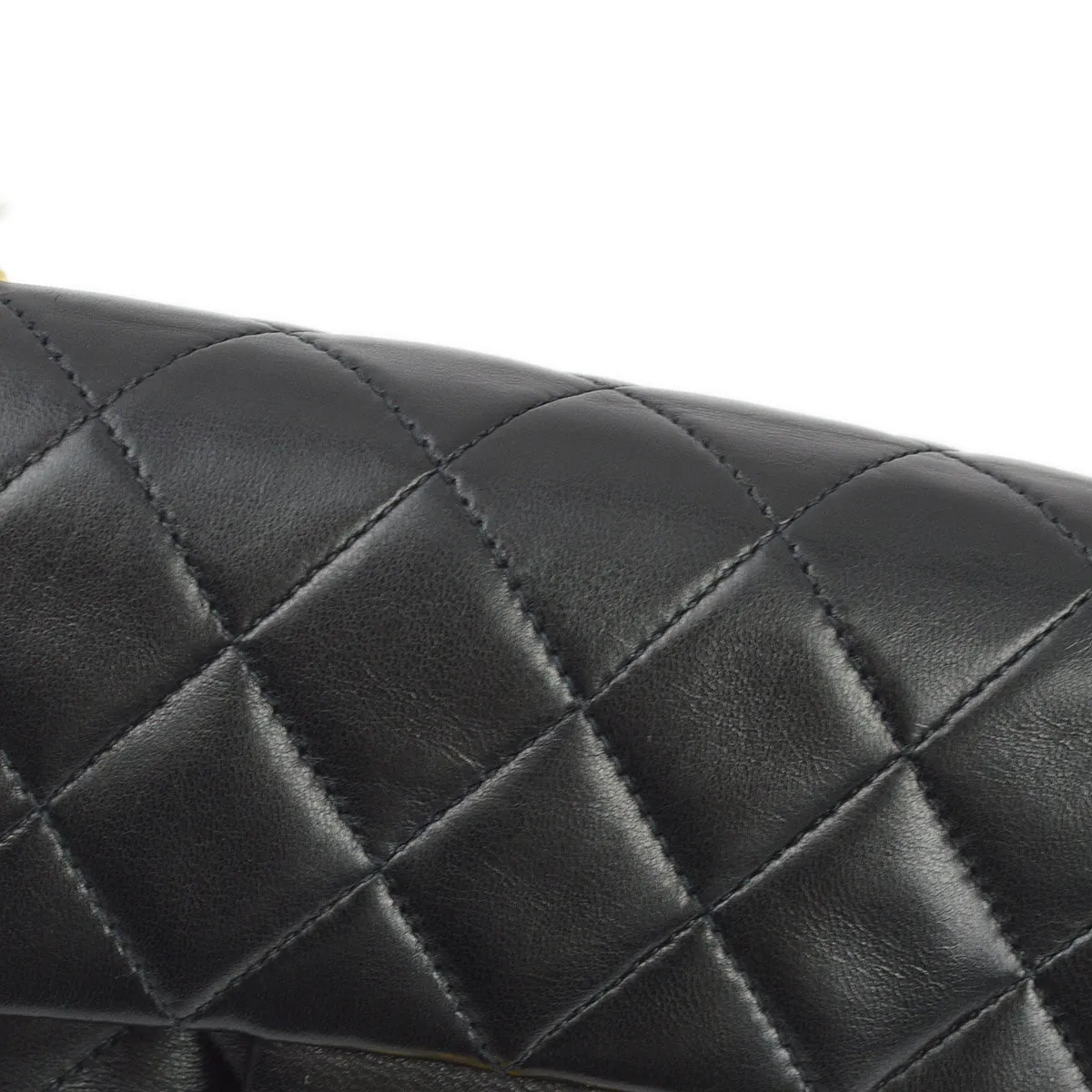 Chanel 1991-1994 Black Lambskin Mini Classic Square Flap Shoulder Bag 17