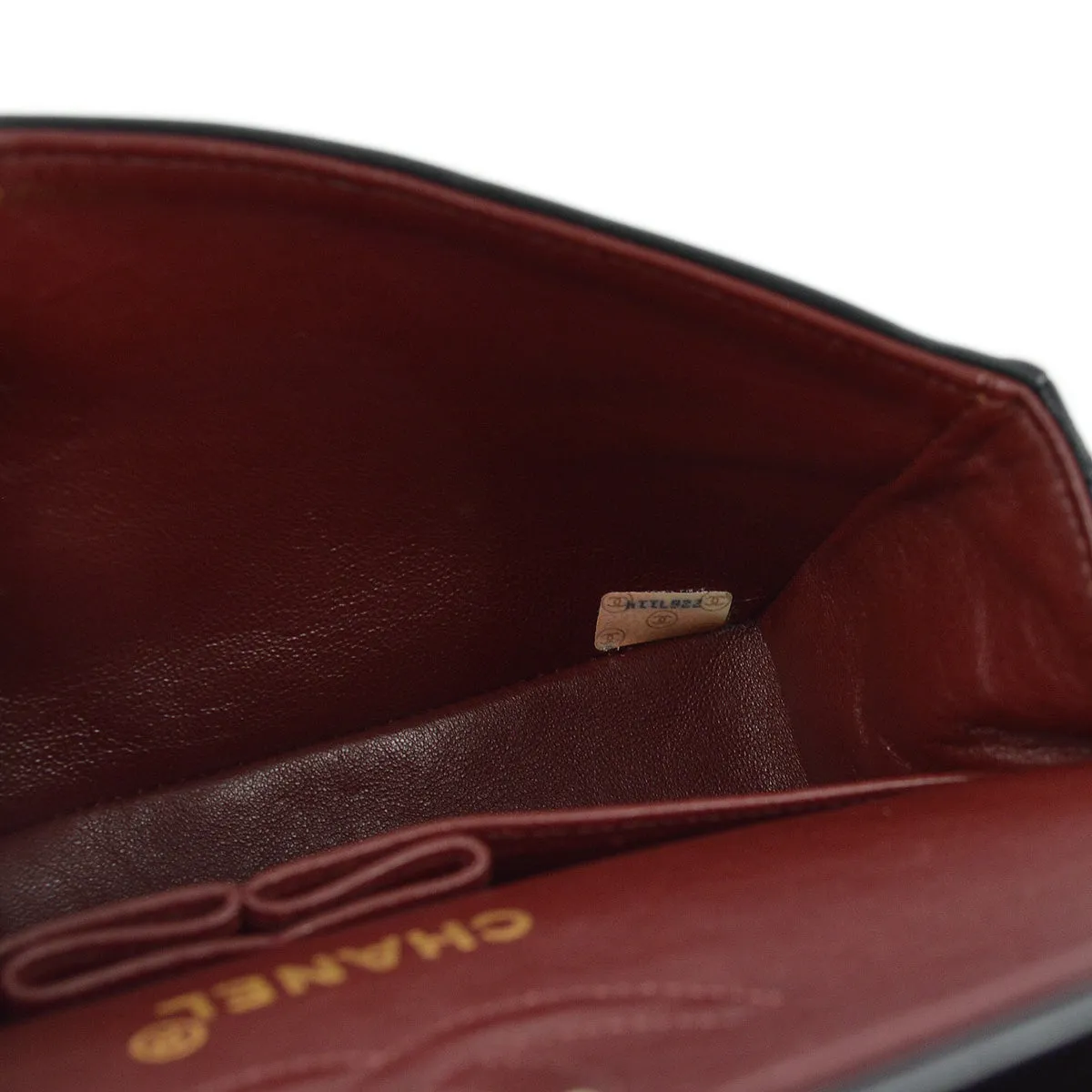 Chanel 1991-1994 Black Lambskin Small Classic Double Flap Shoulder Bag