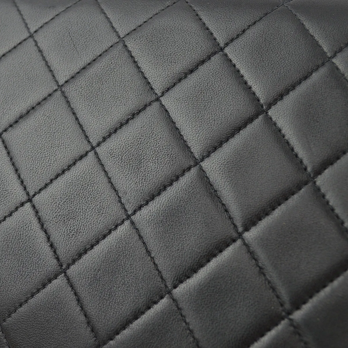 Chanel 1996-1997 Black Lambskin Pushlock Medium Half Flap Shoulder Bag