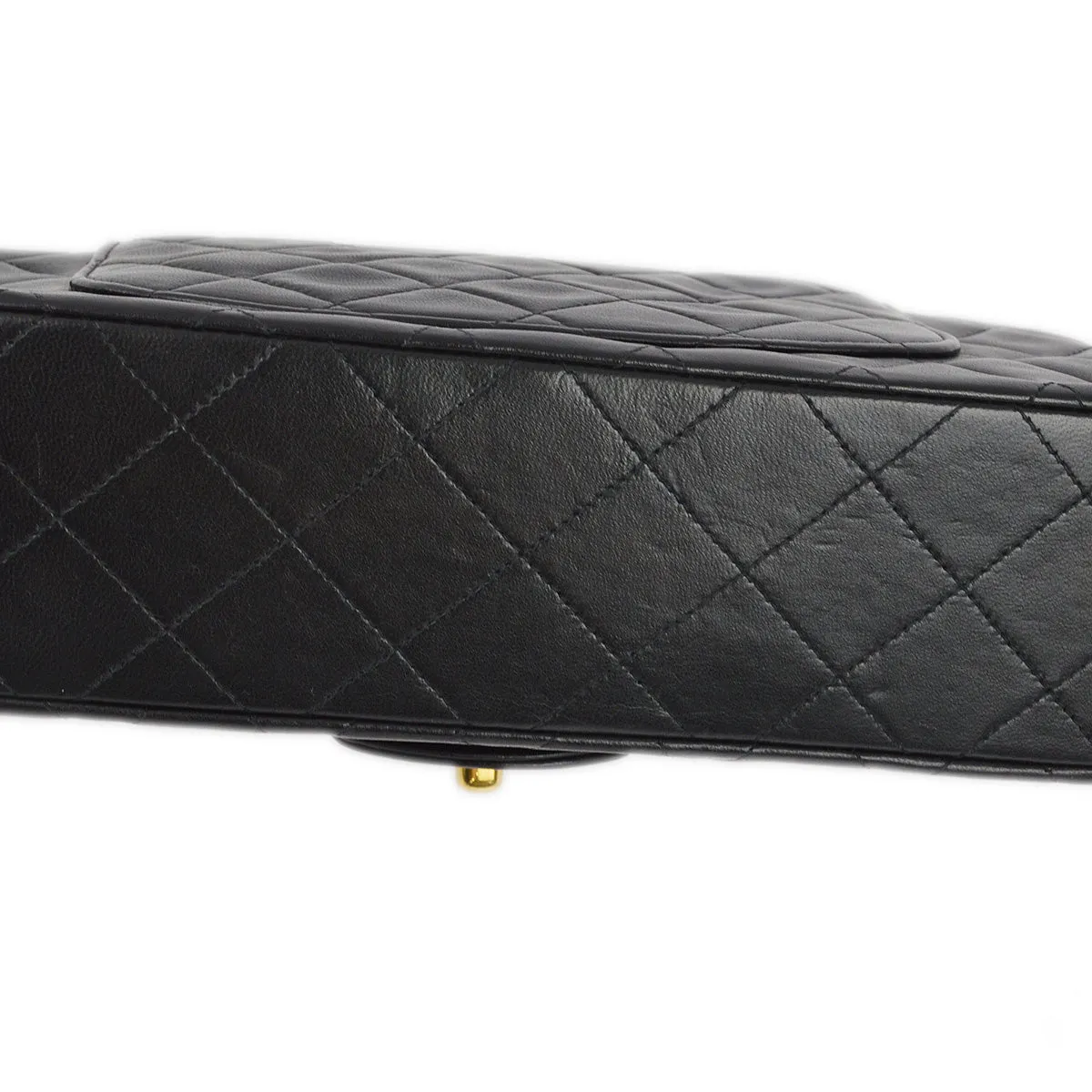 Chanel 1996-1997 Black Lambskin Small Classic Double Flap Shoulder Bag