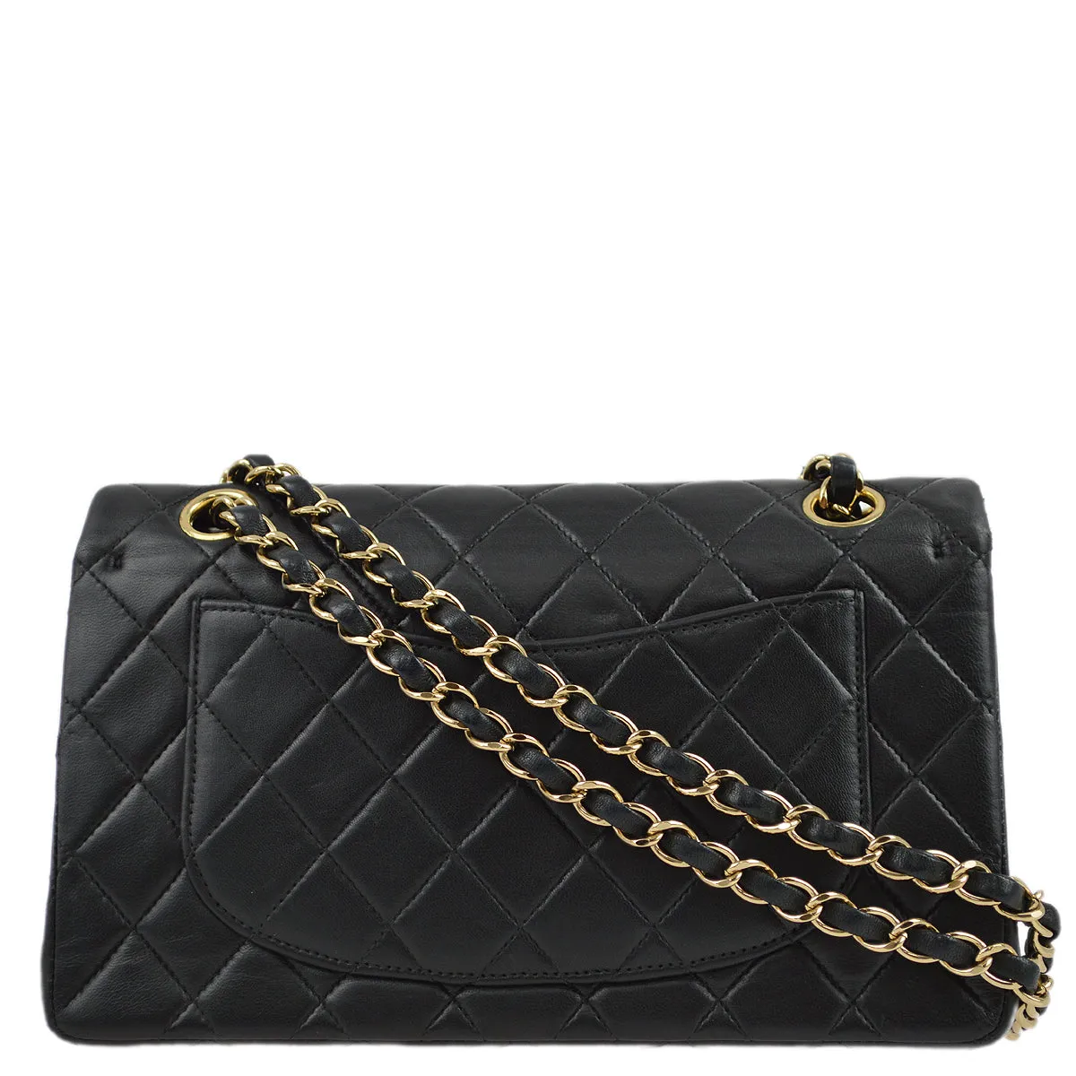 Chanel 2001-2003 Black Lambskin Small Classic Double Flap Shoulder Bag