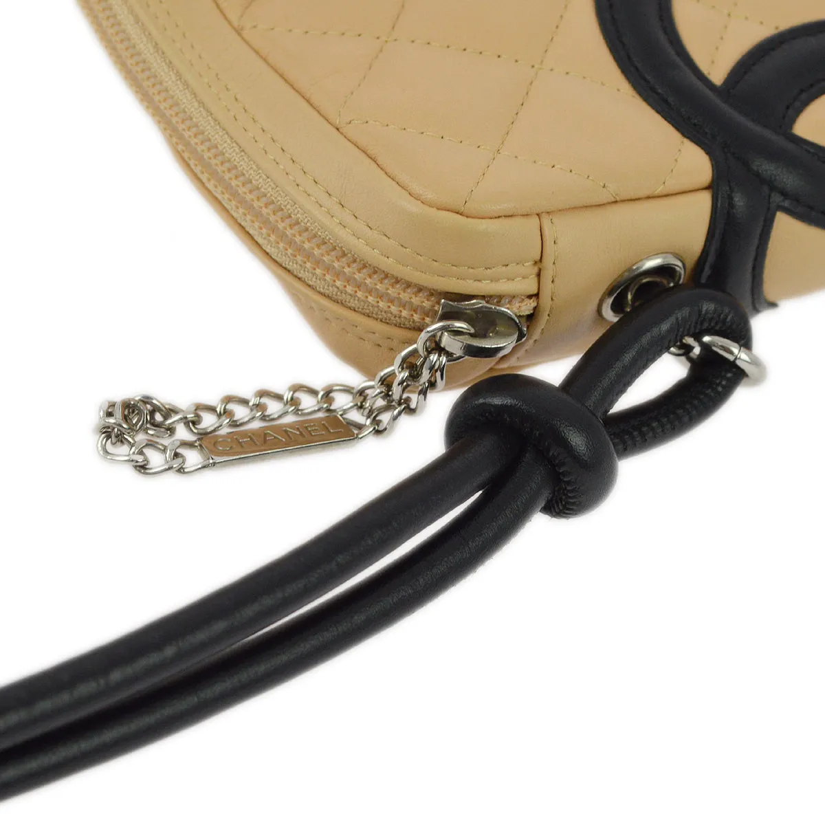 Chanel 2003-2004 Beige Calfskin Cambon Ligne Shoulder Bag