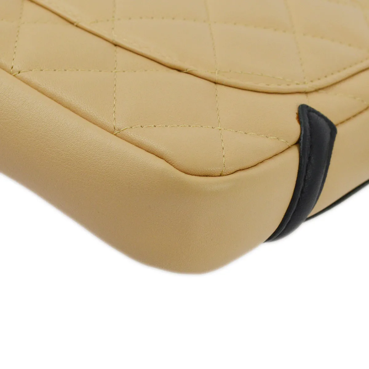 Chanel 2003-2004 Beige Calfskin Cambon Ligne Shoulder Bag