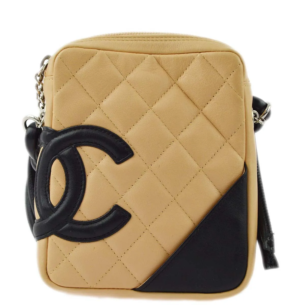 Chanel 2003-2004 Beige Calfskin Cambon Ligne Shoulder Bag